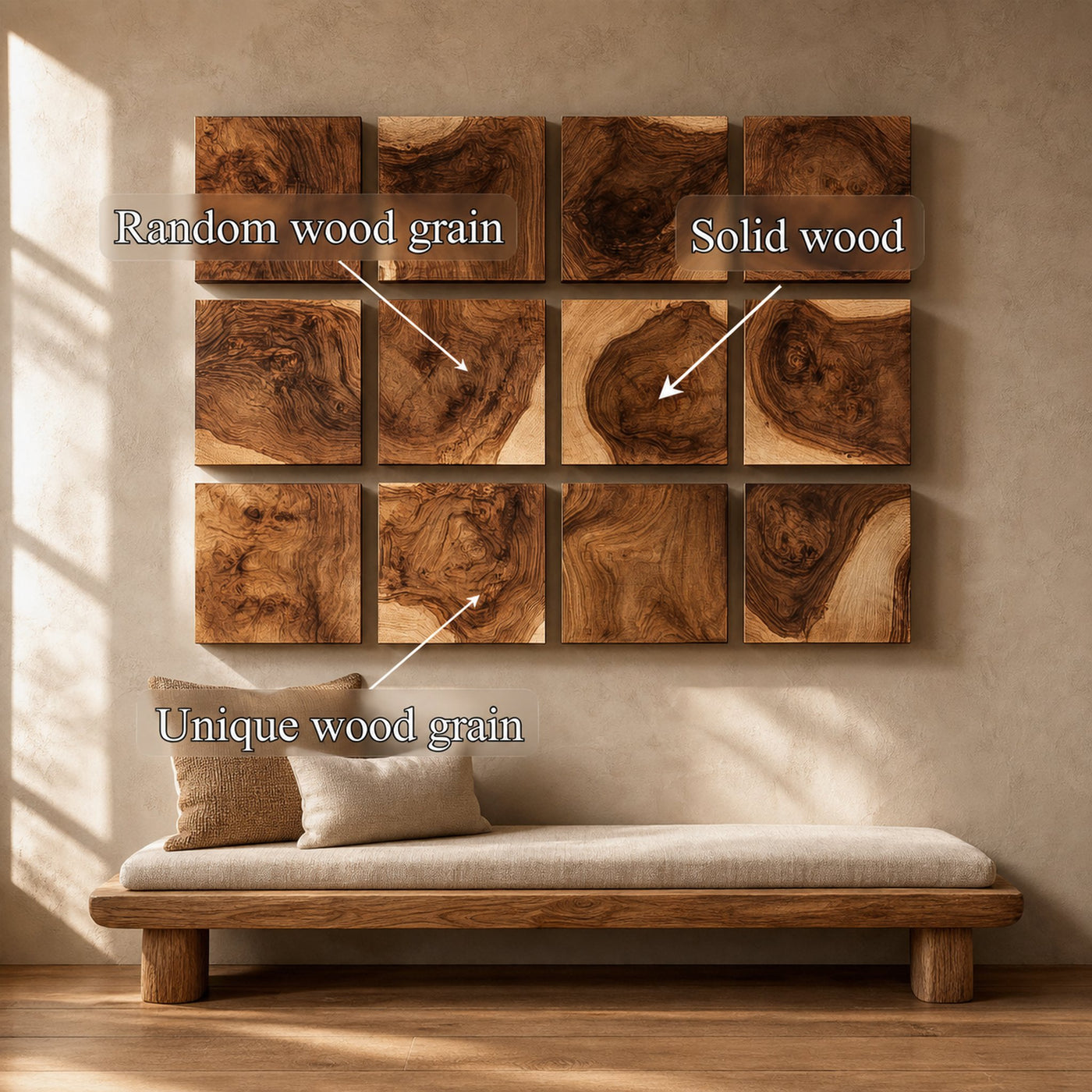 Organic Wood Grain Wall Art For Living Room And Entryway - product view 3