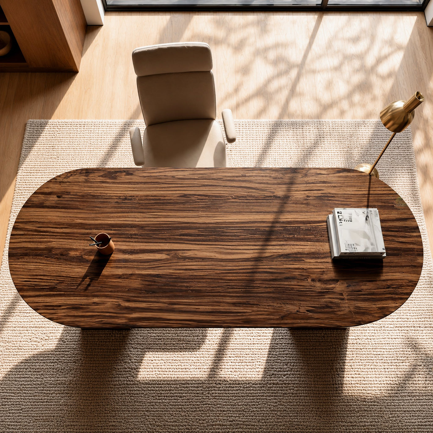 Organic Wooden Desk With Unique Sculptural Design For Living Room - product view 2