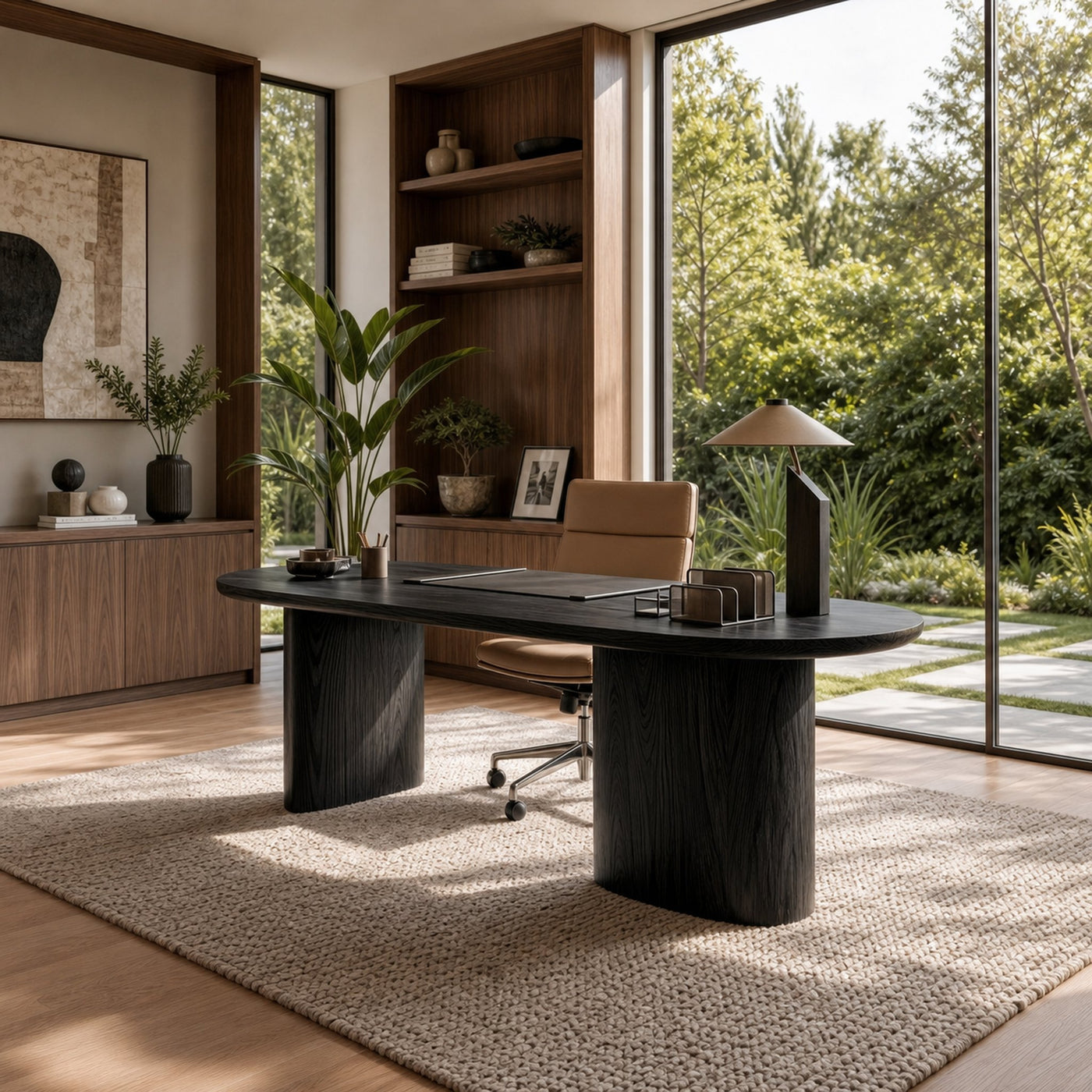 Organic Wooden Desk With Unique Sculptural Design For Living Room - product view 4