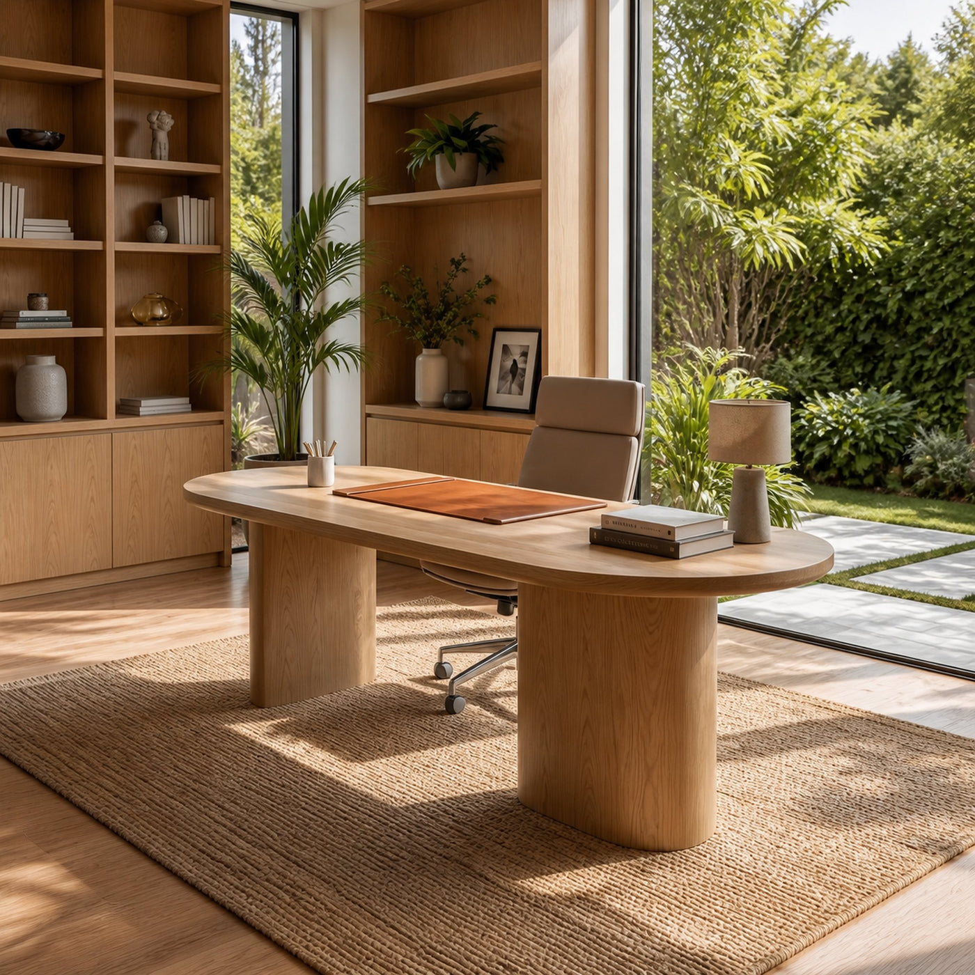 Organic Wooden Desk With Unique Sculptural Design For Living Room - product view 5