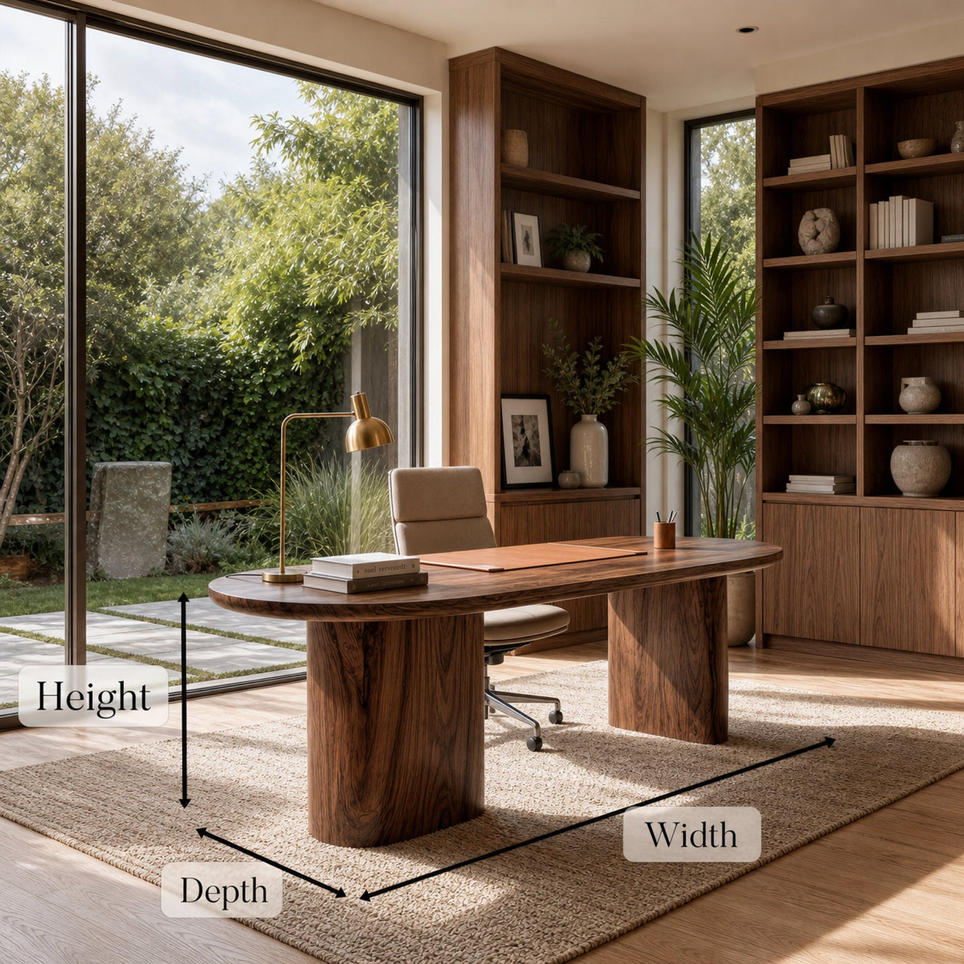 Organic Wooden Desk With Unique Sculptural Design For Living Room - product view 8