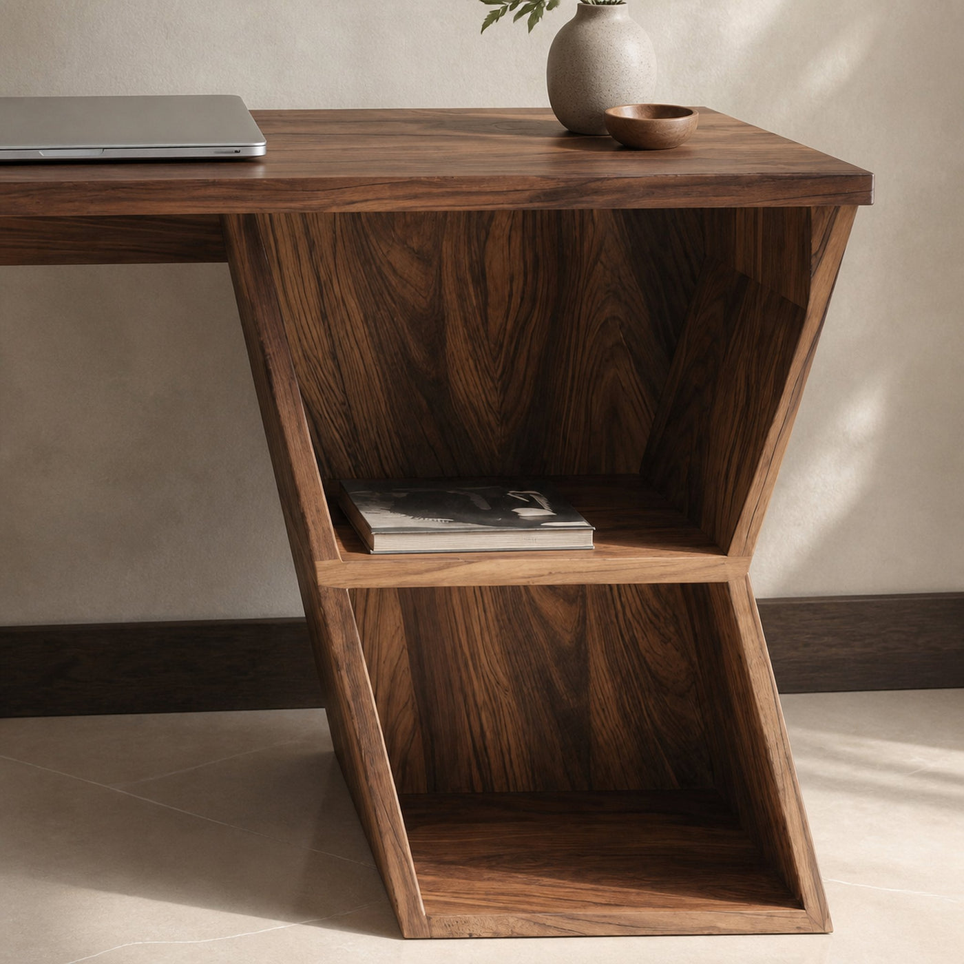 Organic Writing Desk With Geometric Design For Home Office - product view 3
