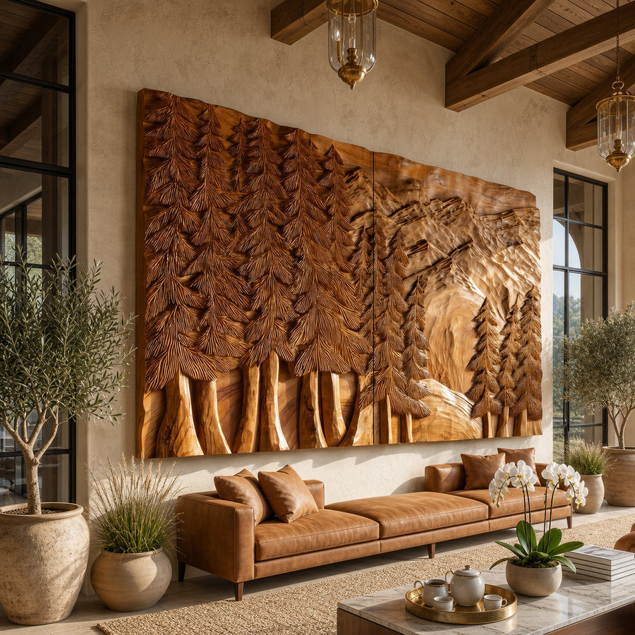 Patriotic Round Eagle Wood Wall Art Rustic Home Interior Decor