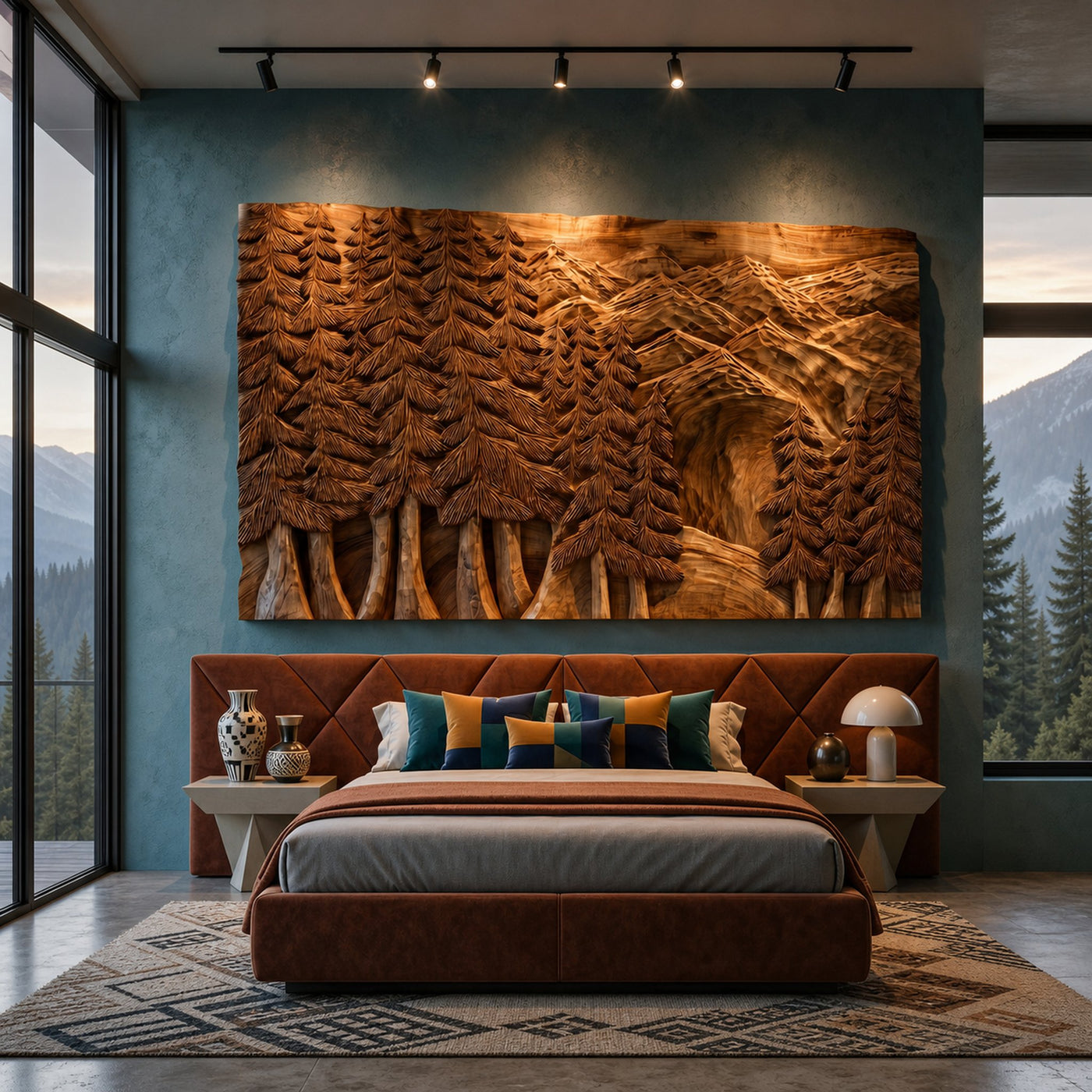Patriotic Round Eagle Wood Wall Art Rustic Home Interior Decor - product view 2
