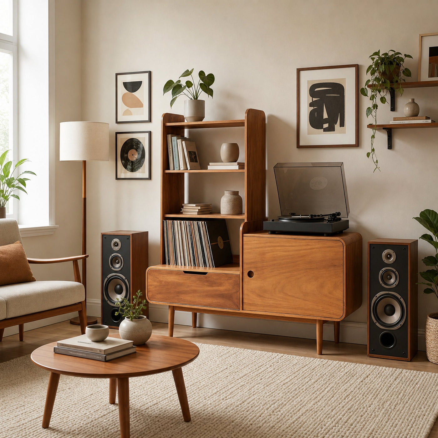 Retro-Inspired Vinyl Record Cabinet For Living Room Or Studio - product view 3