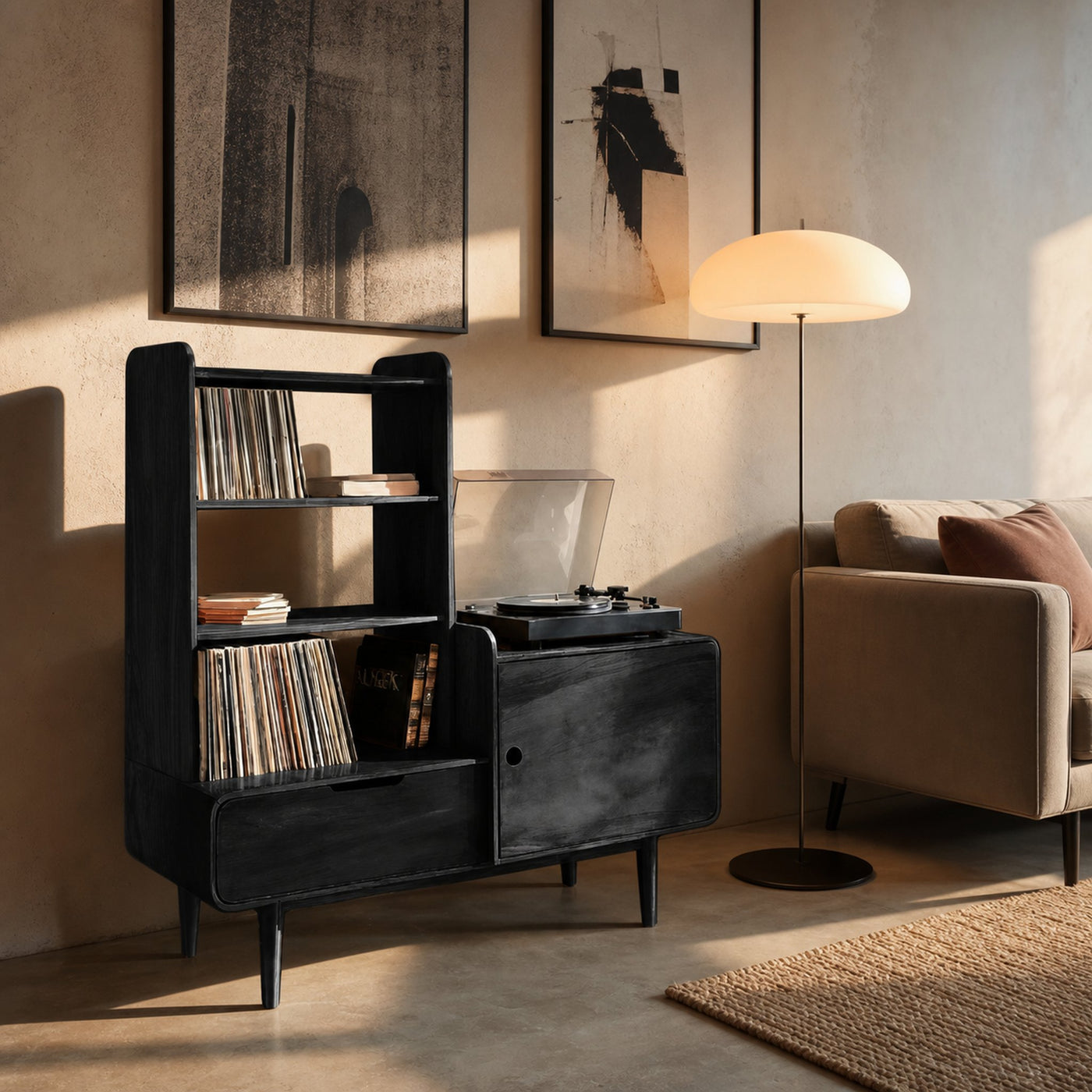 Retro-Inspired Vinyl Record Cabinet For Living Room Or Studio - product view 4