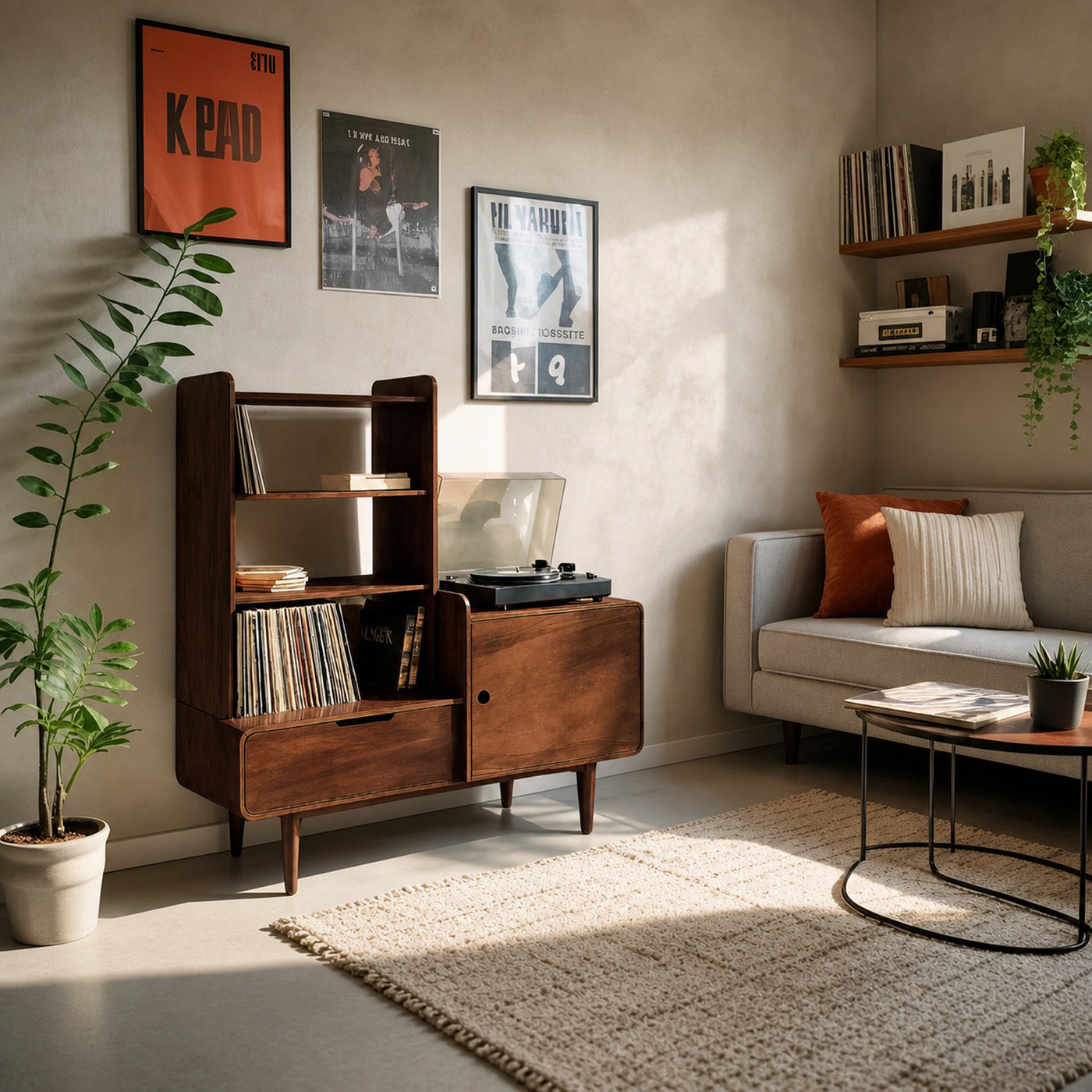 Retro-Inspired Vinyl Record Cabinet For Living Room Or Studio - product view 7
