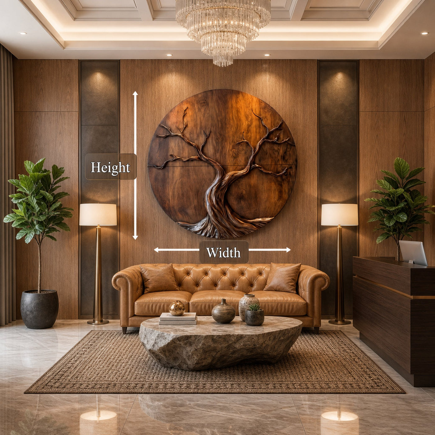 Round Tree Wall Decor For Living Room Sculptural Wood Artwork - product view 8