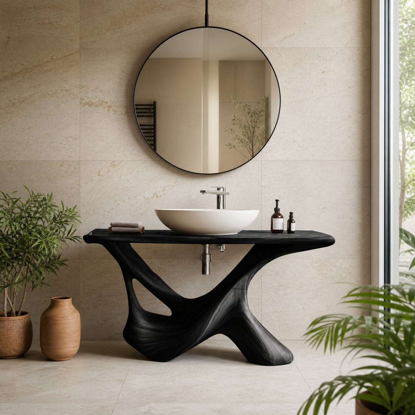 Rustic Bathroom Vanity For Natural Furniture Setup - product view 4