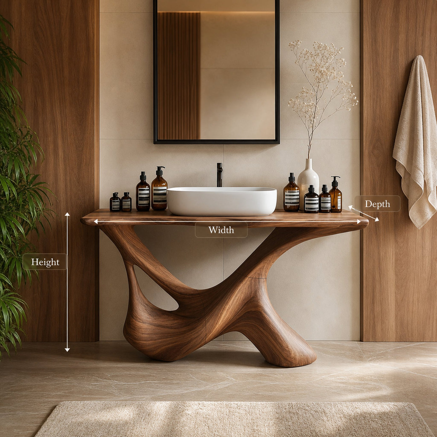 Rustic Bathroom Vanity For Natural Furniture Setup - product view 8