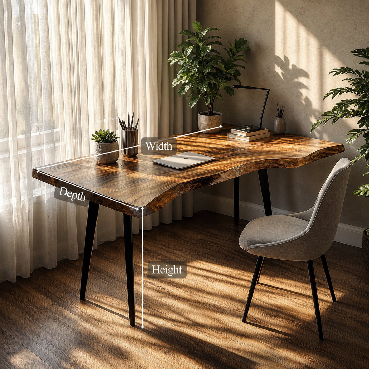 Rustic Computer Desk Reading Room And Study Area - product view 6