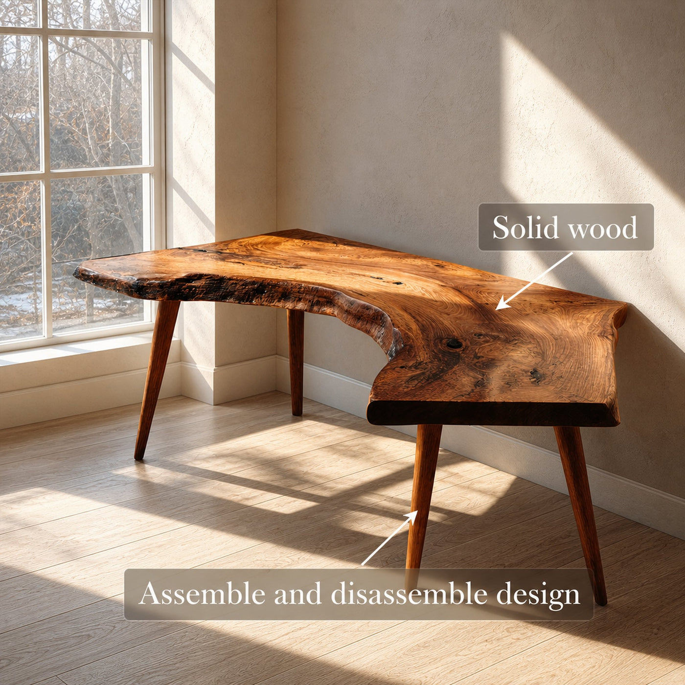 Rustic Contemporary Corner Work Desk Reading Room And Home Office - product view 2