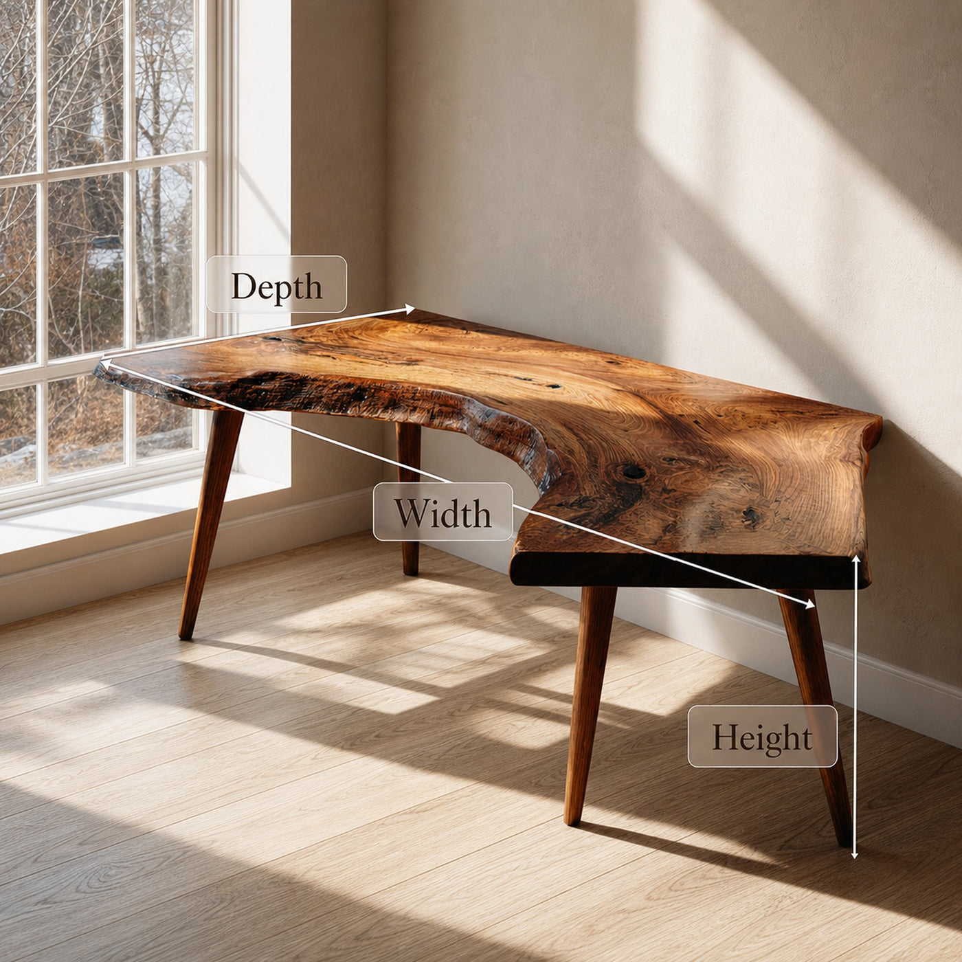 Rustic Contemporary Corner Work Desk Reading Room And Home Office - product view 3