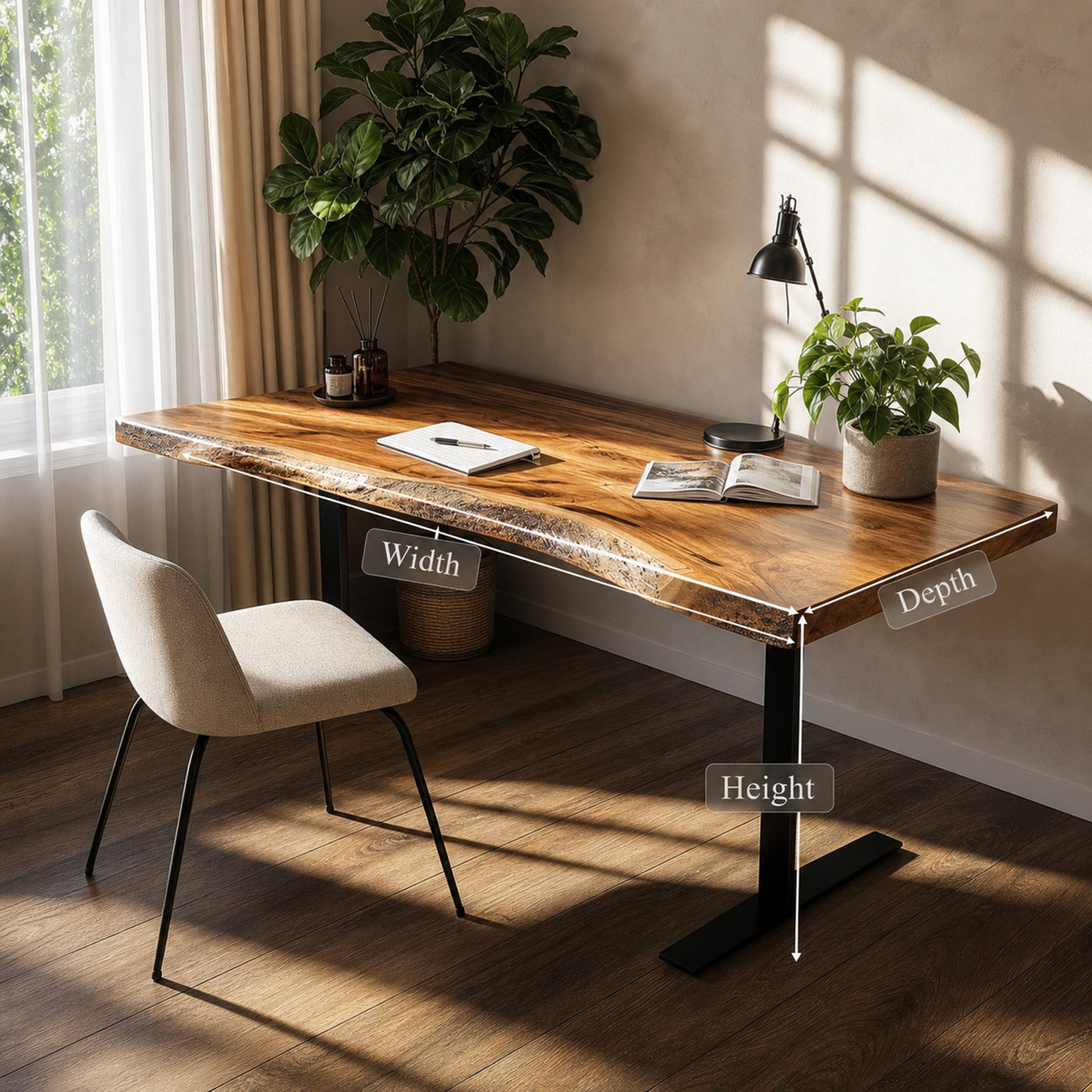 Rustic Contemporary Desk Bedroom And Office Area - product view 6