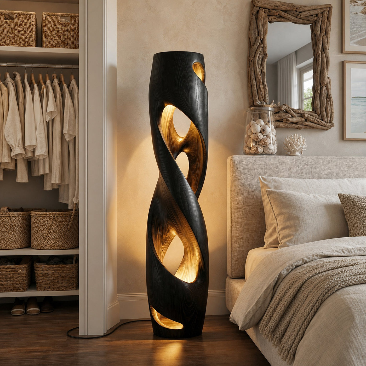Rustic Decorative Lamp Bedroom Nightstand Reading Nook Corner Space - product view 4