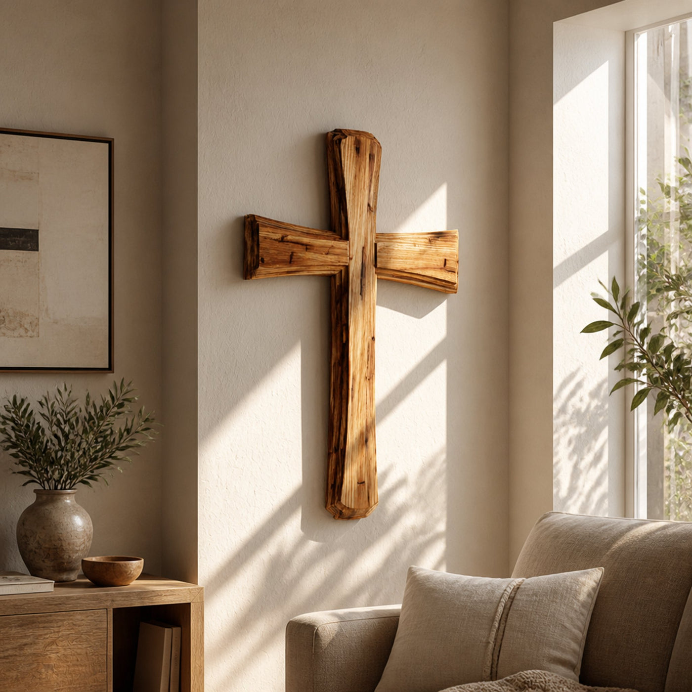 Rustic Decorative Wall Cross Home Office Or Living Room