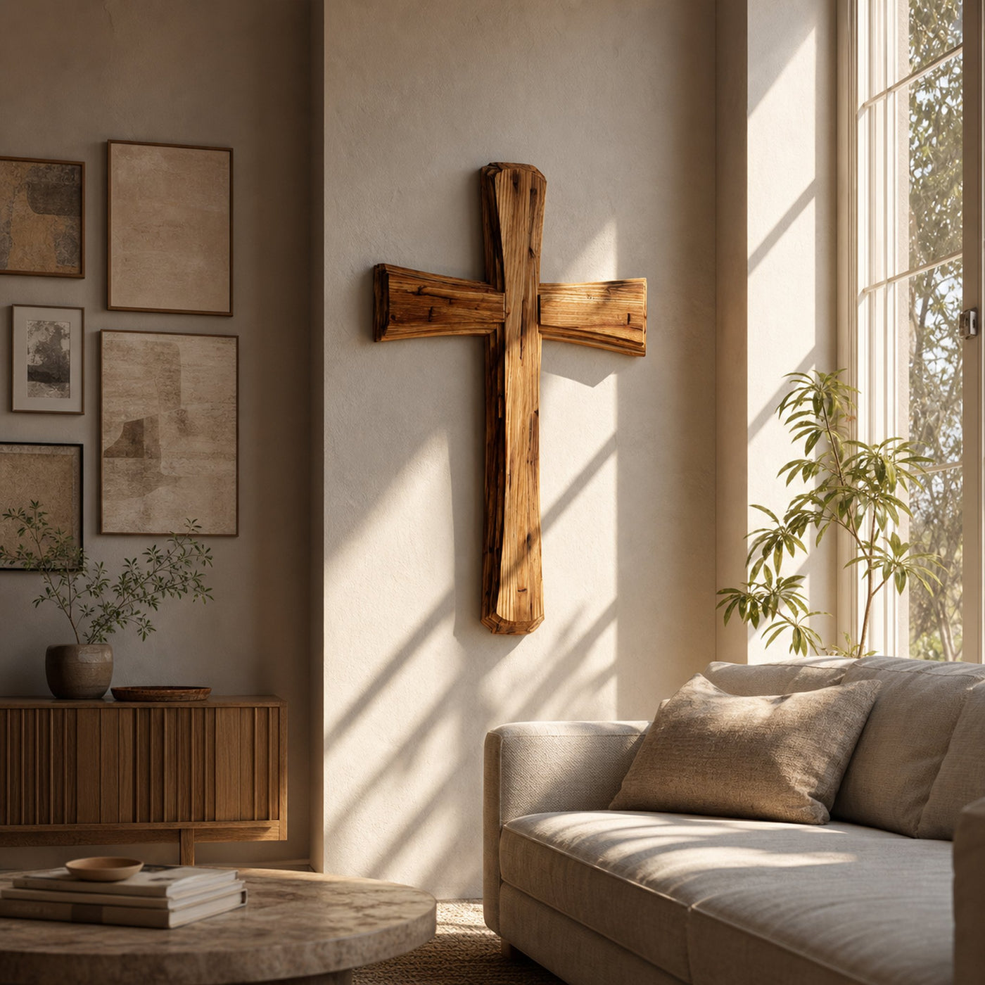 Rustic Decorative Wall Cross Home Office Or Living Room - product view 2