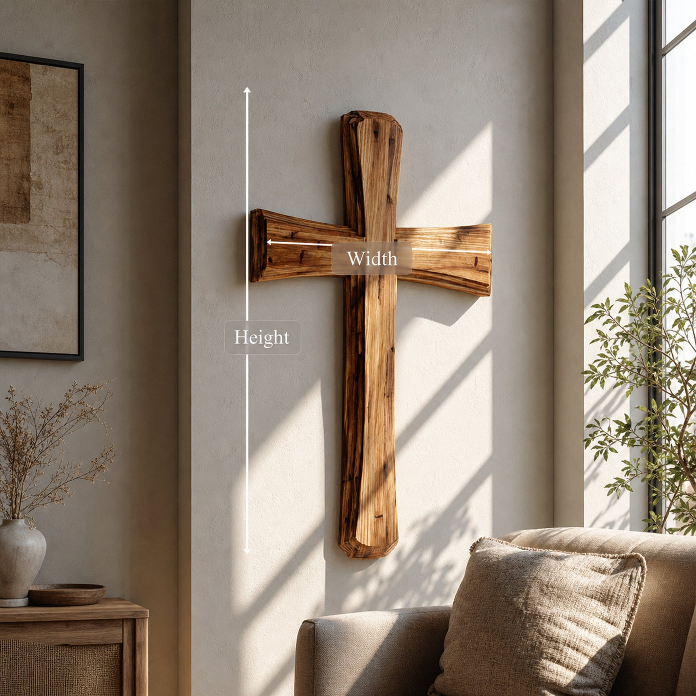 Rustic Decorative Wall Cross Home Office Or Living Room - product view 5