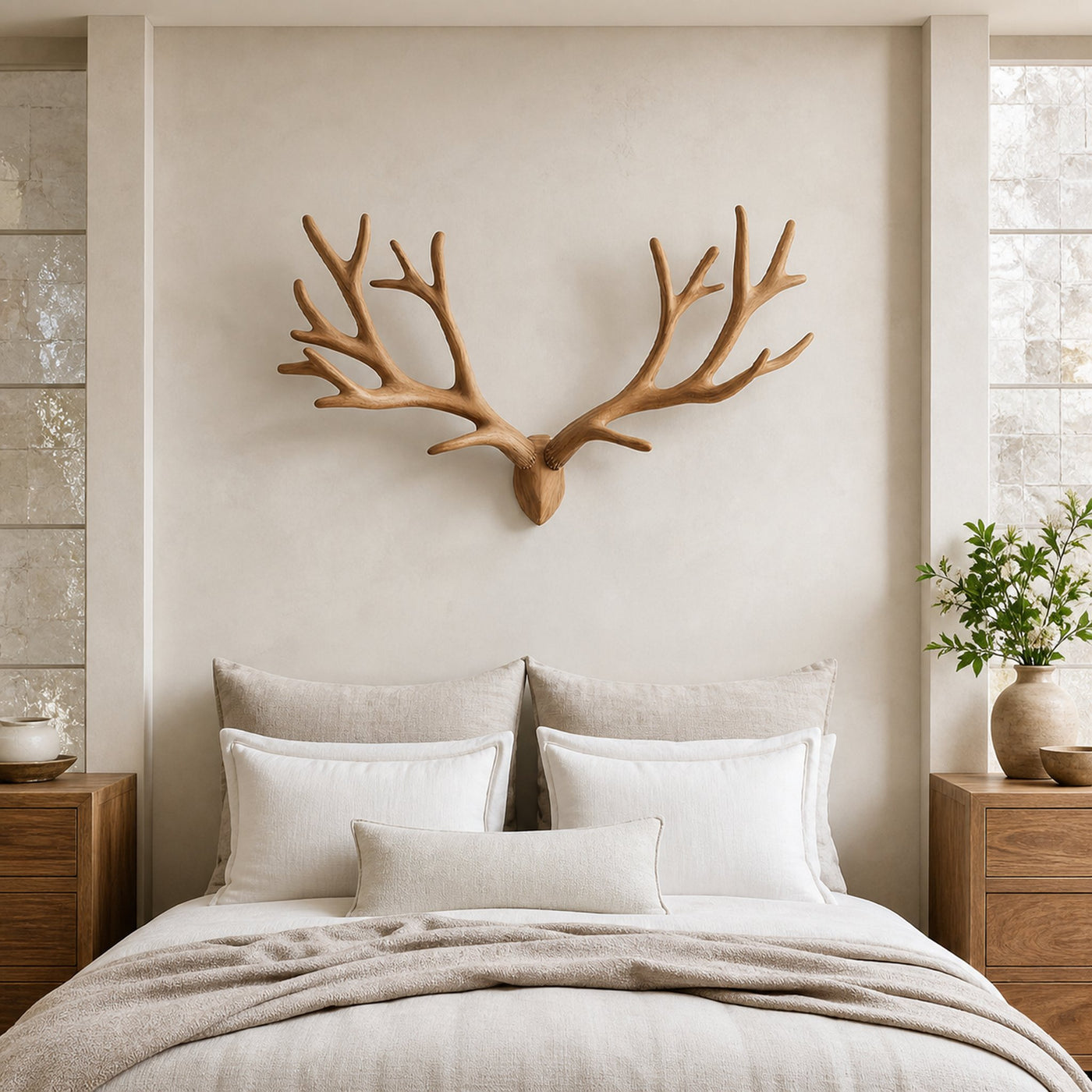 Rustic Deer Antler Wall Decor For Bedroom And Living Room