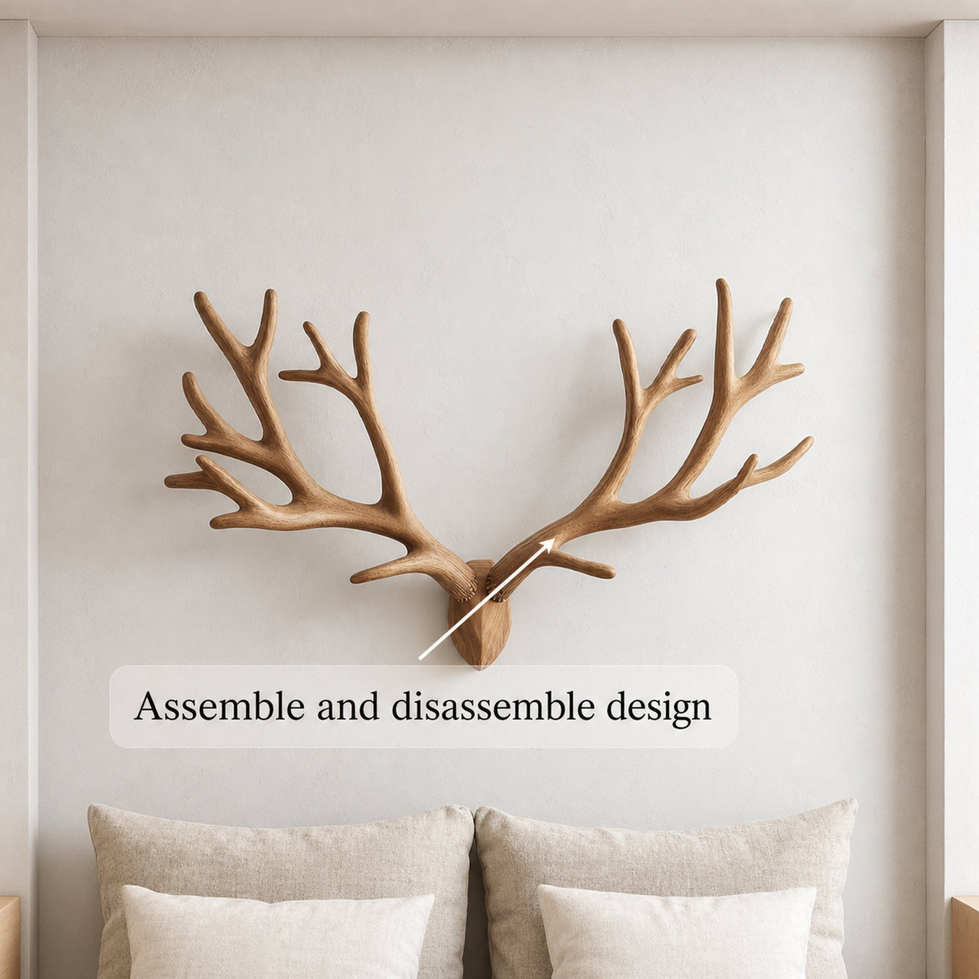 Rustic Deer Antler Wall Decor For Bedroom And Living Room - product view 4