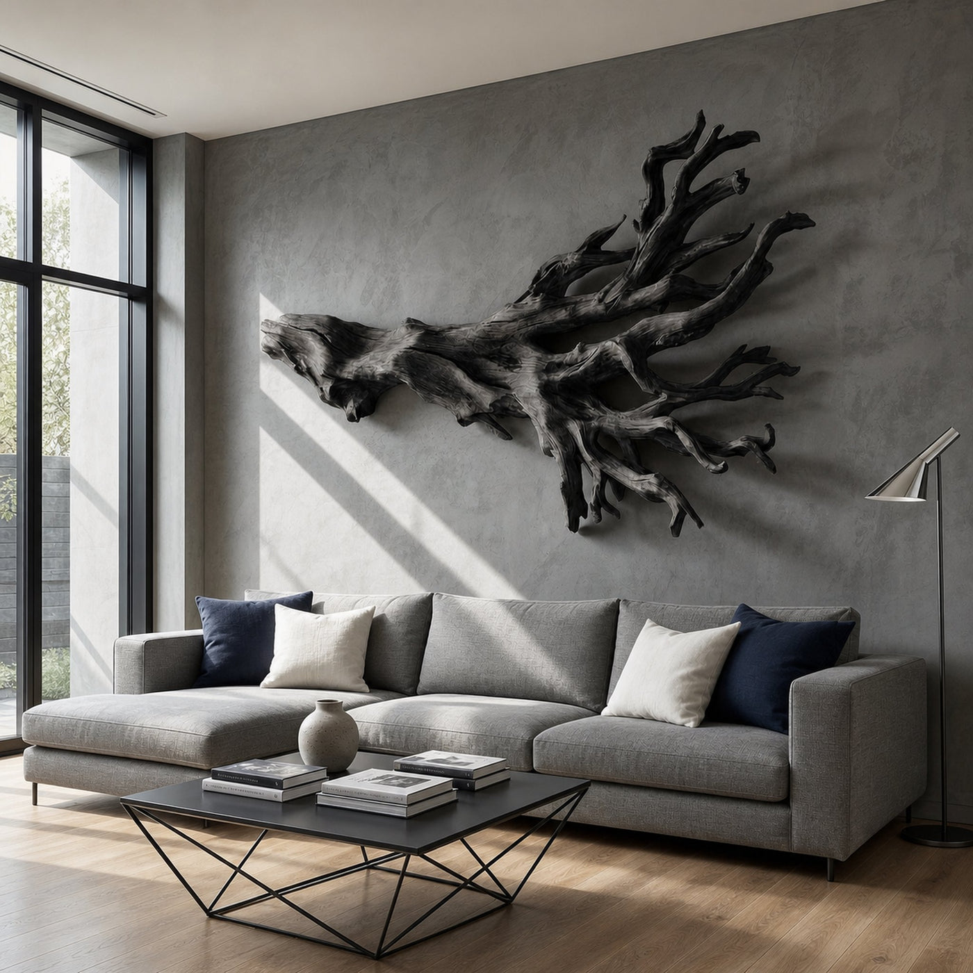 Rustic Driftwood Branch Wall Sculpture Living Room - product view 4