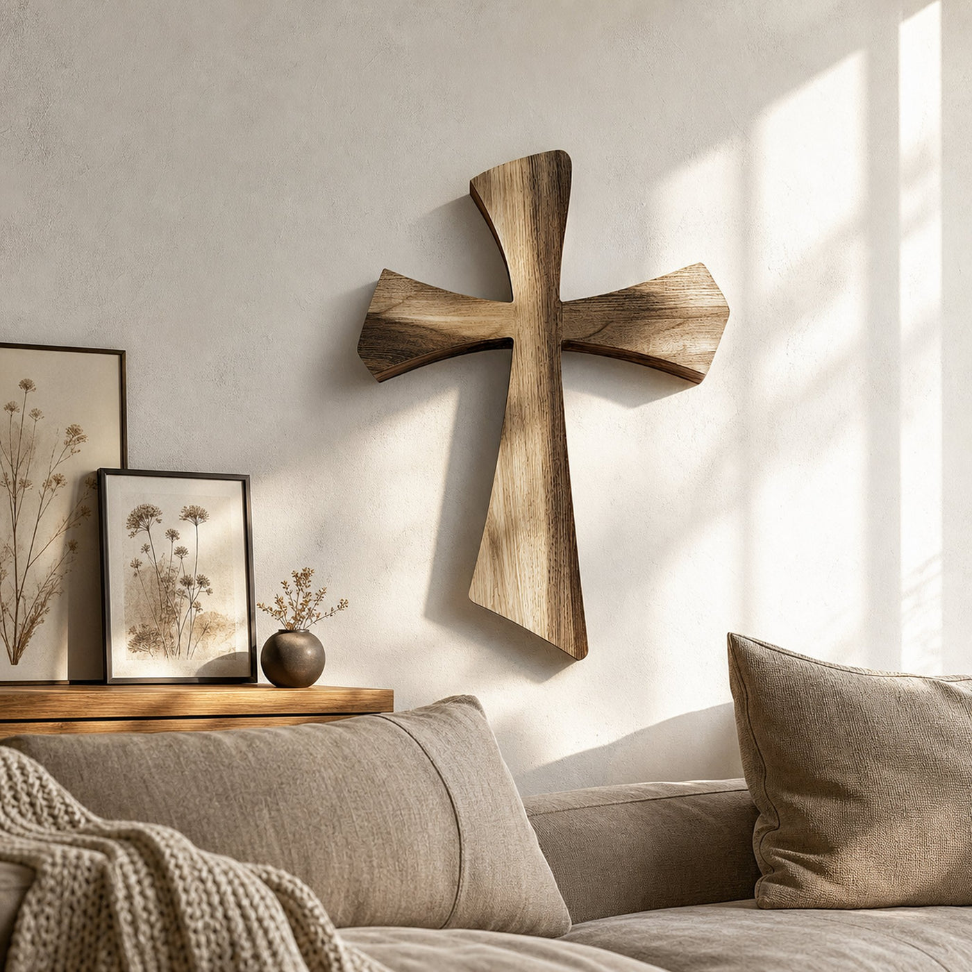 Rustic Faith Wall Cross Living Room And Study Room - product view 2