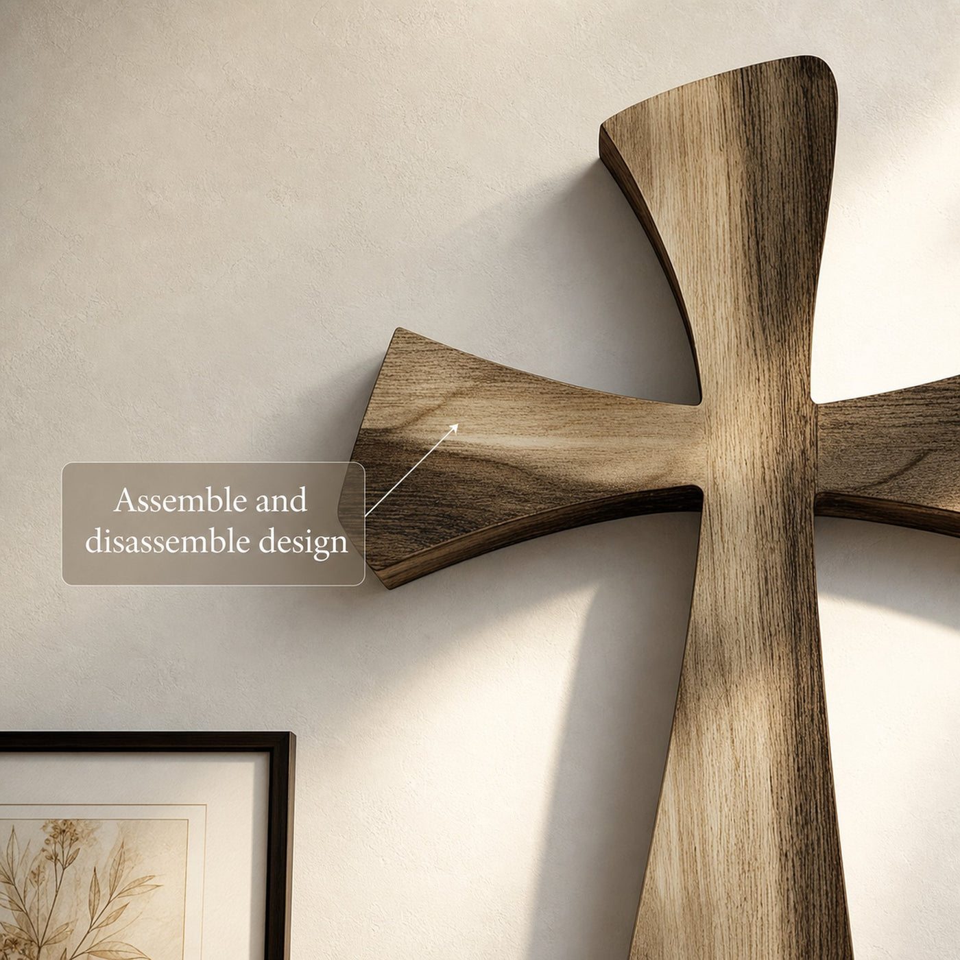 Rustic Faith Wall Cross Living Room And Study Room - product view 3