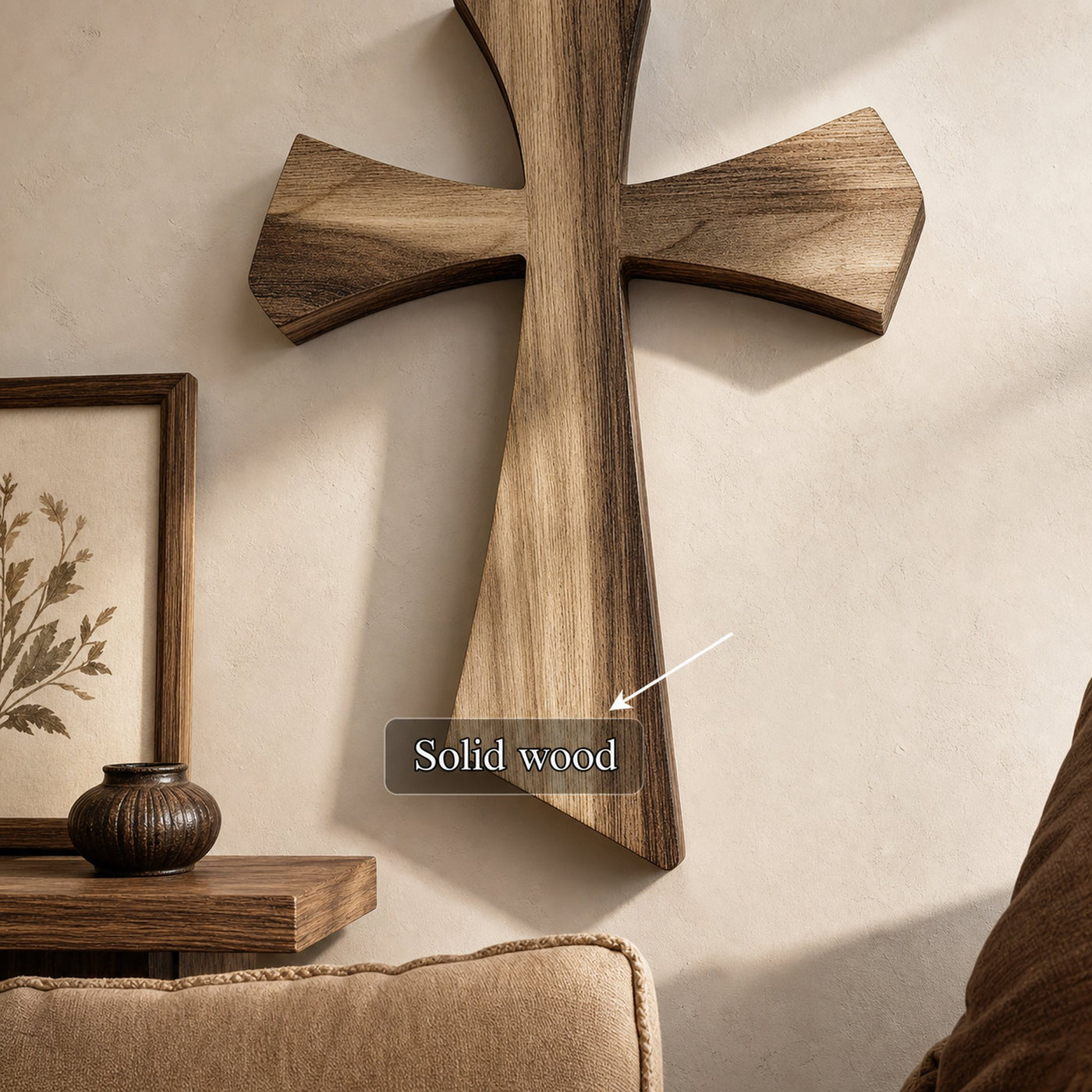 Rustic Faith Wall Cross Living Room And Study Room - product view 4