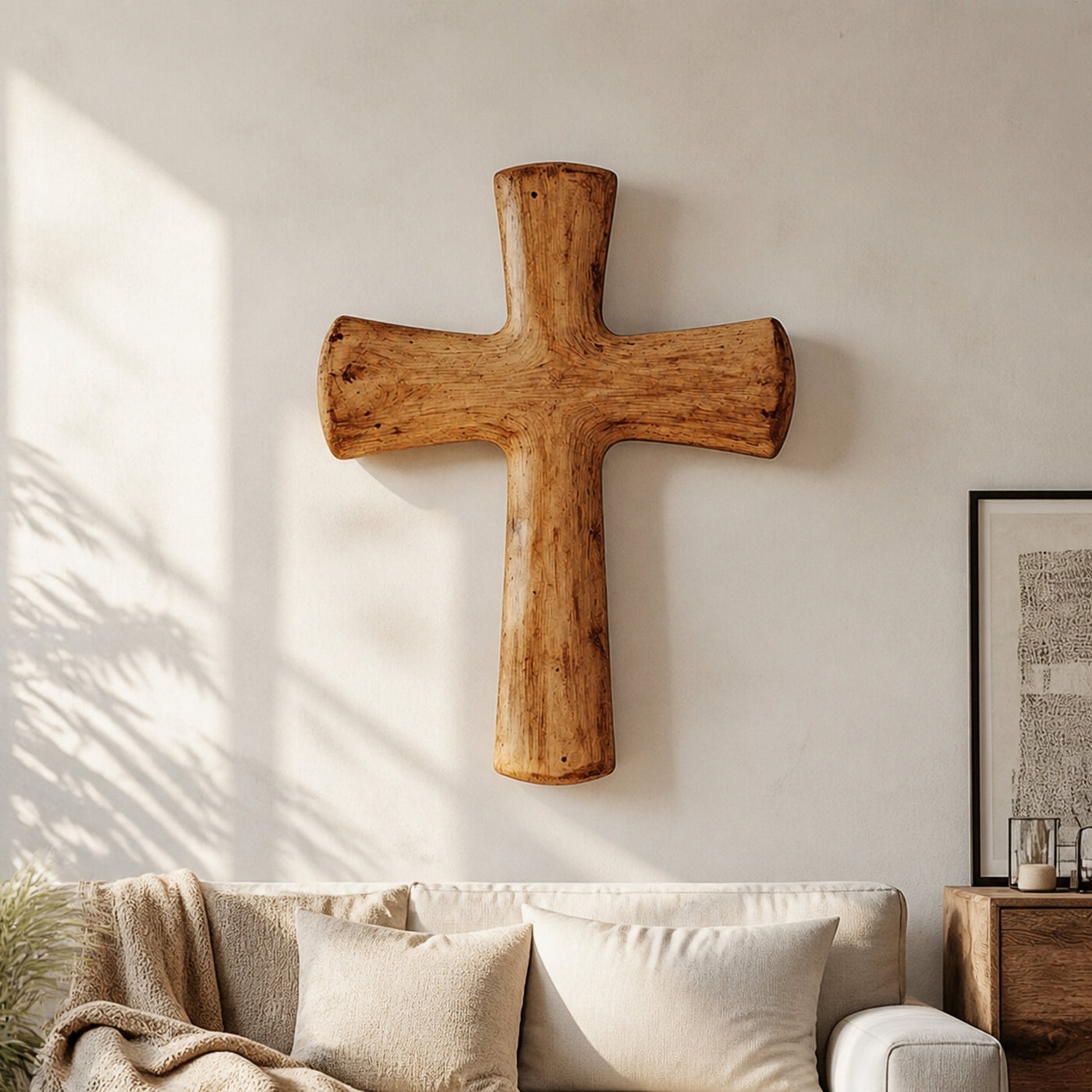 Rustic Handcrafted Wall Cross Living Room And Home Office