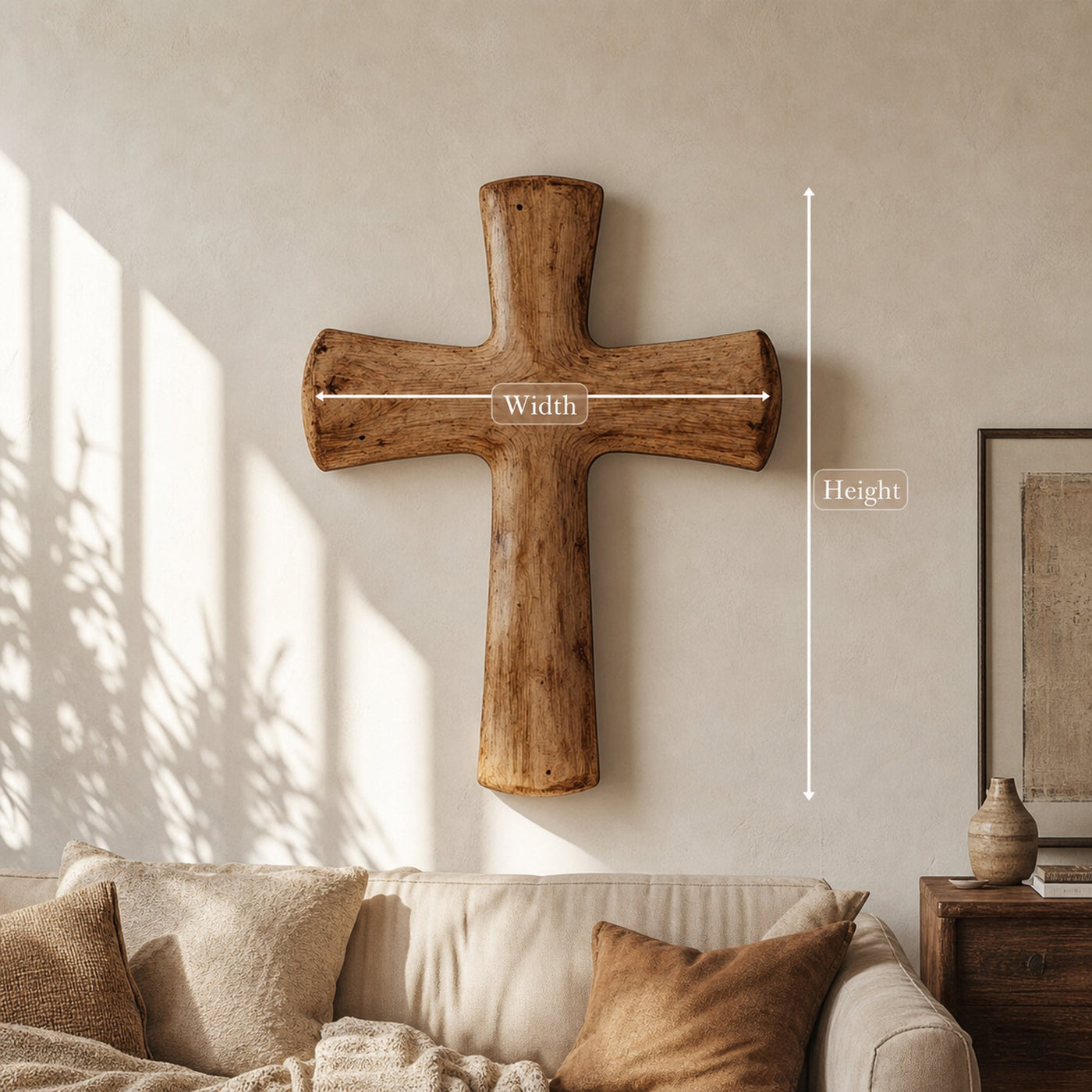 Rustic Handcrafted Wall Cross Living Room And Home Office - product view 5