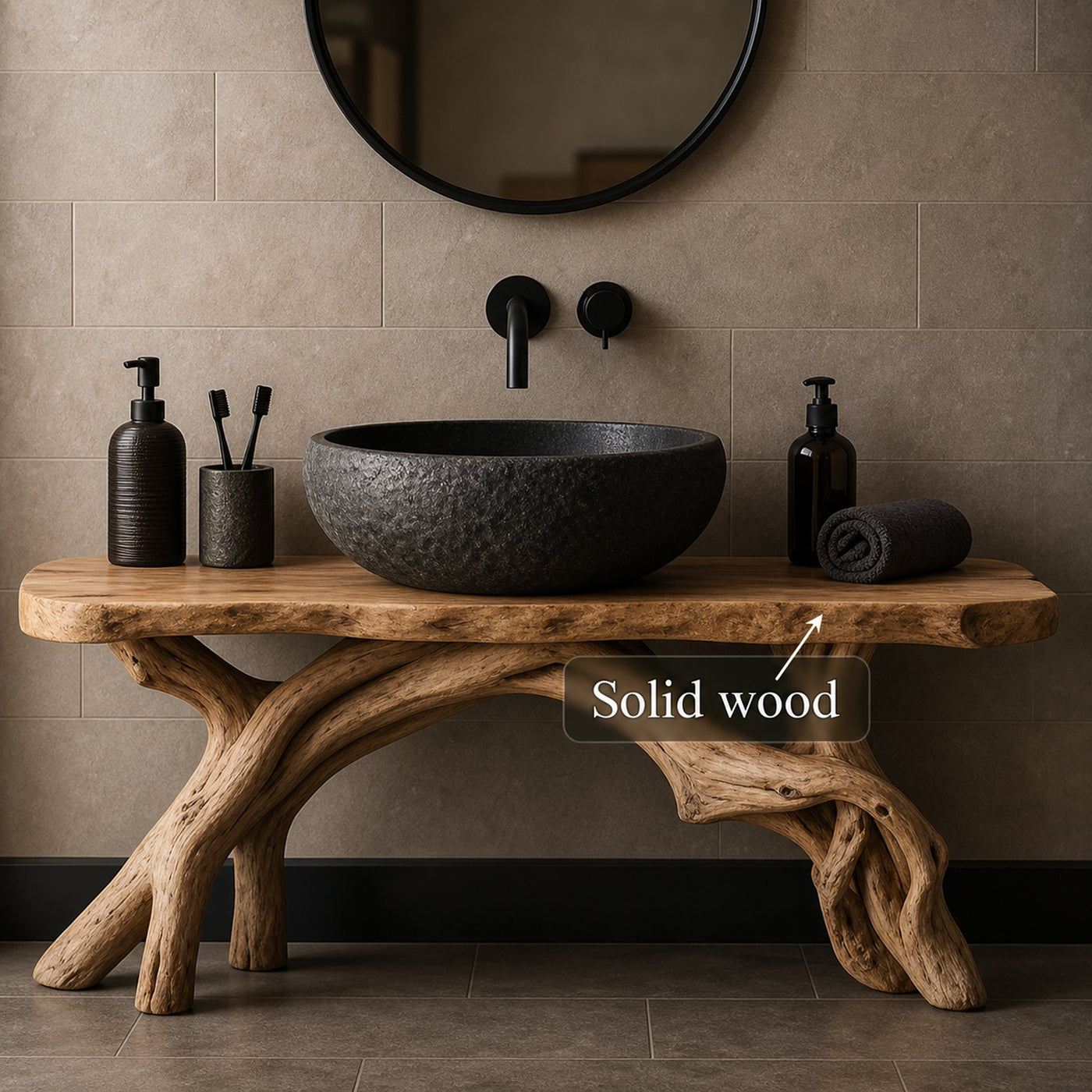 Rustic Handmade Stand Washroom - product view 3
