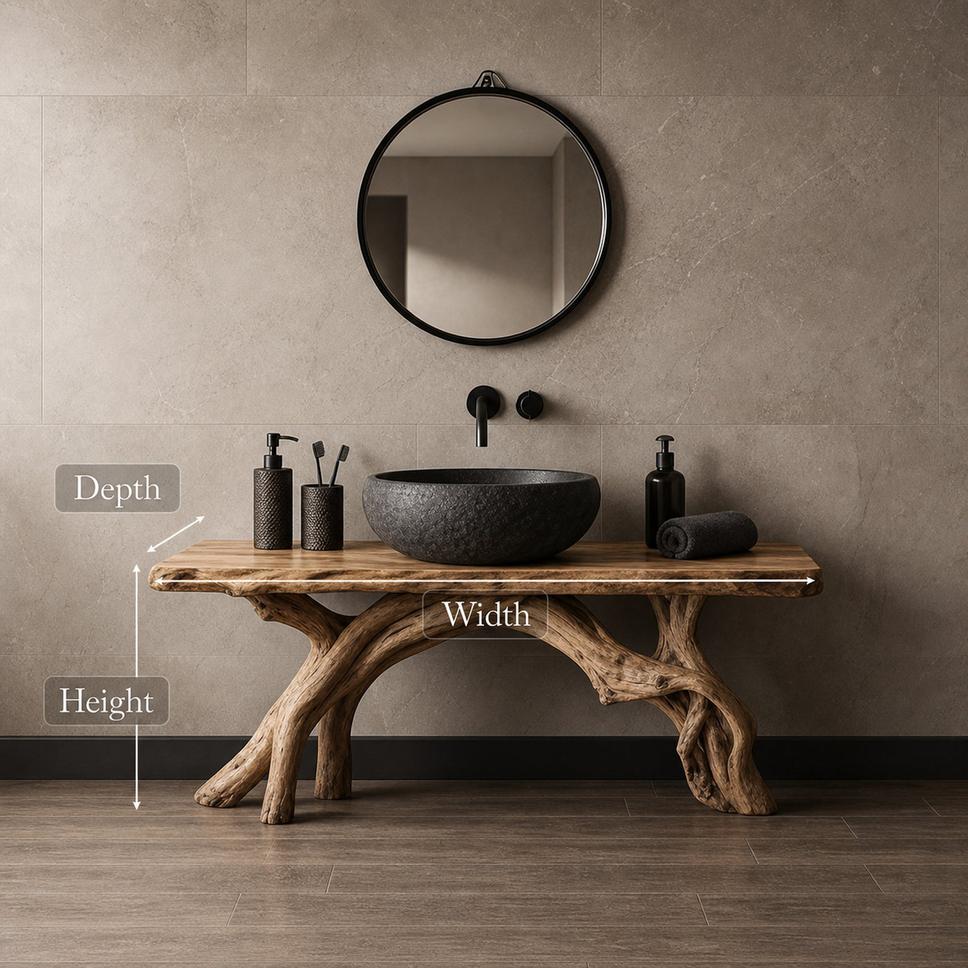 Rustic Handmade Stand Washroom - product view 5