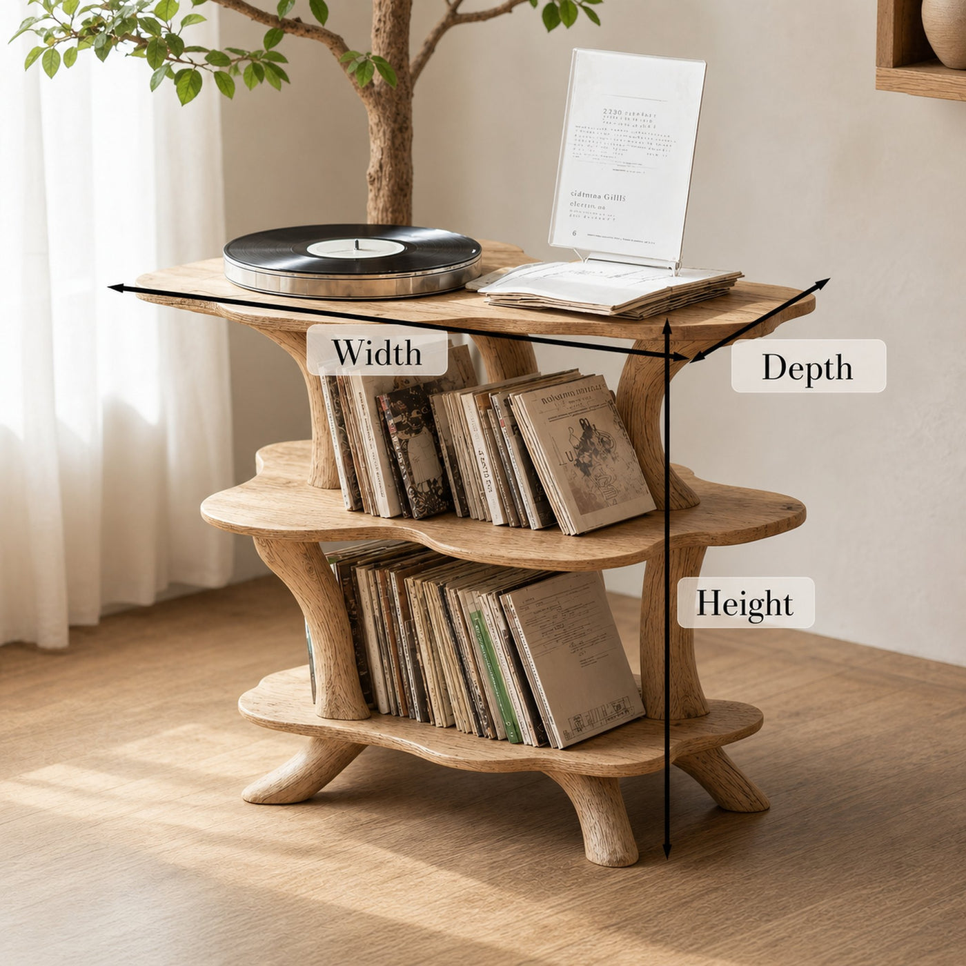 Rustic Large Vinyl Record Stand For Entryway Storage Decor - product view 6