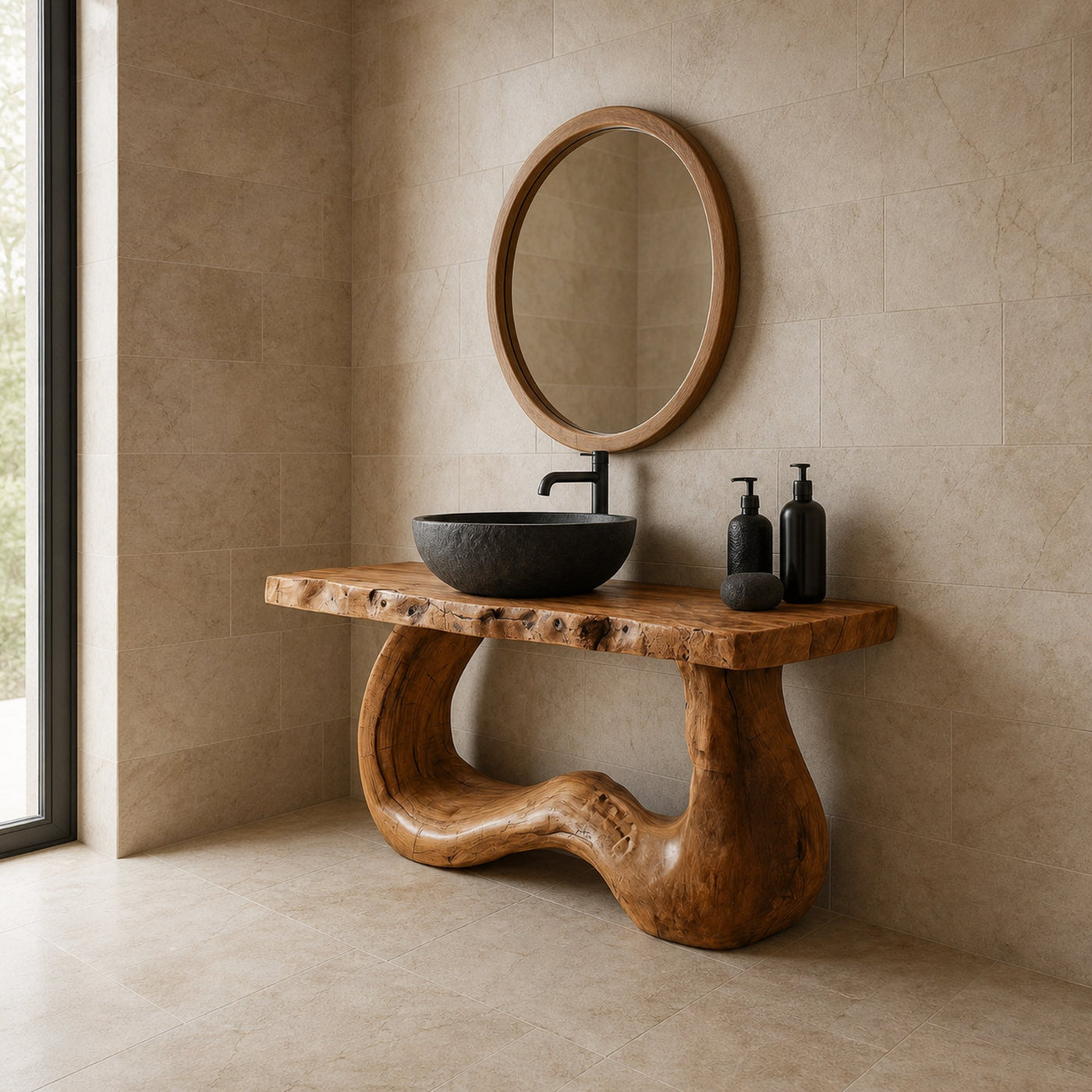 Rustic Live Edge Console Bathroom