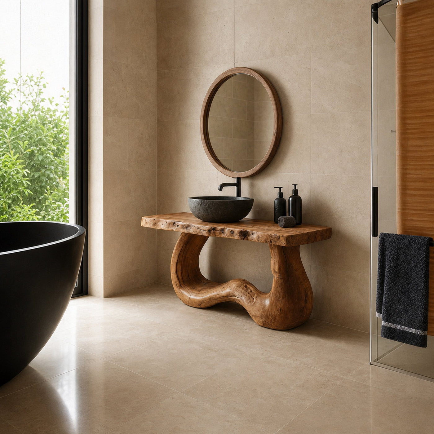 Rustic Live Edge Console Bathroom - product view 2