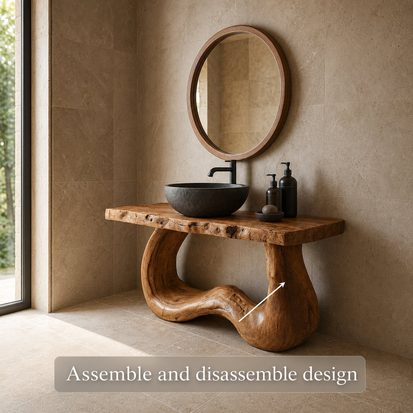 Rustic Live Edge Console Bathroom - product view 4