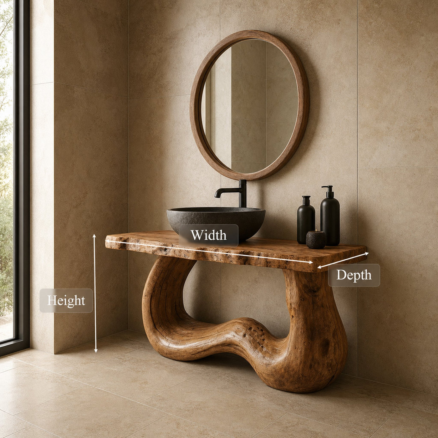 Rustic Live Edge Console Bathroom - product view 5