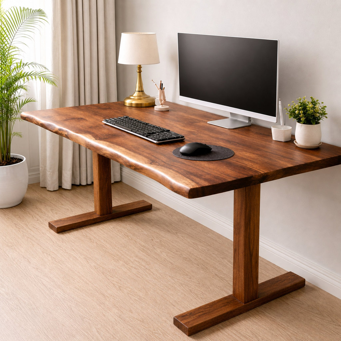 Rustic Live Edge Desk For Home Office And Study Room