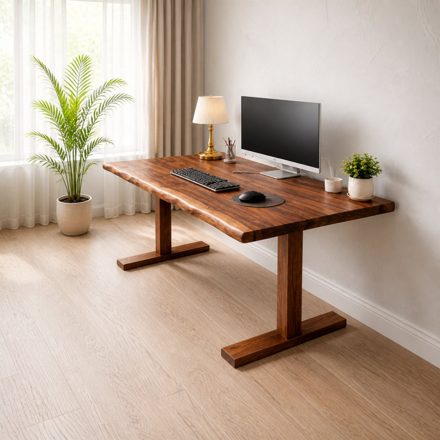 Rustic Live Edge Desk For Home Office And Study Room - product view 2
