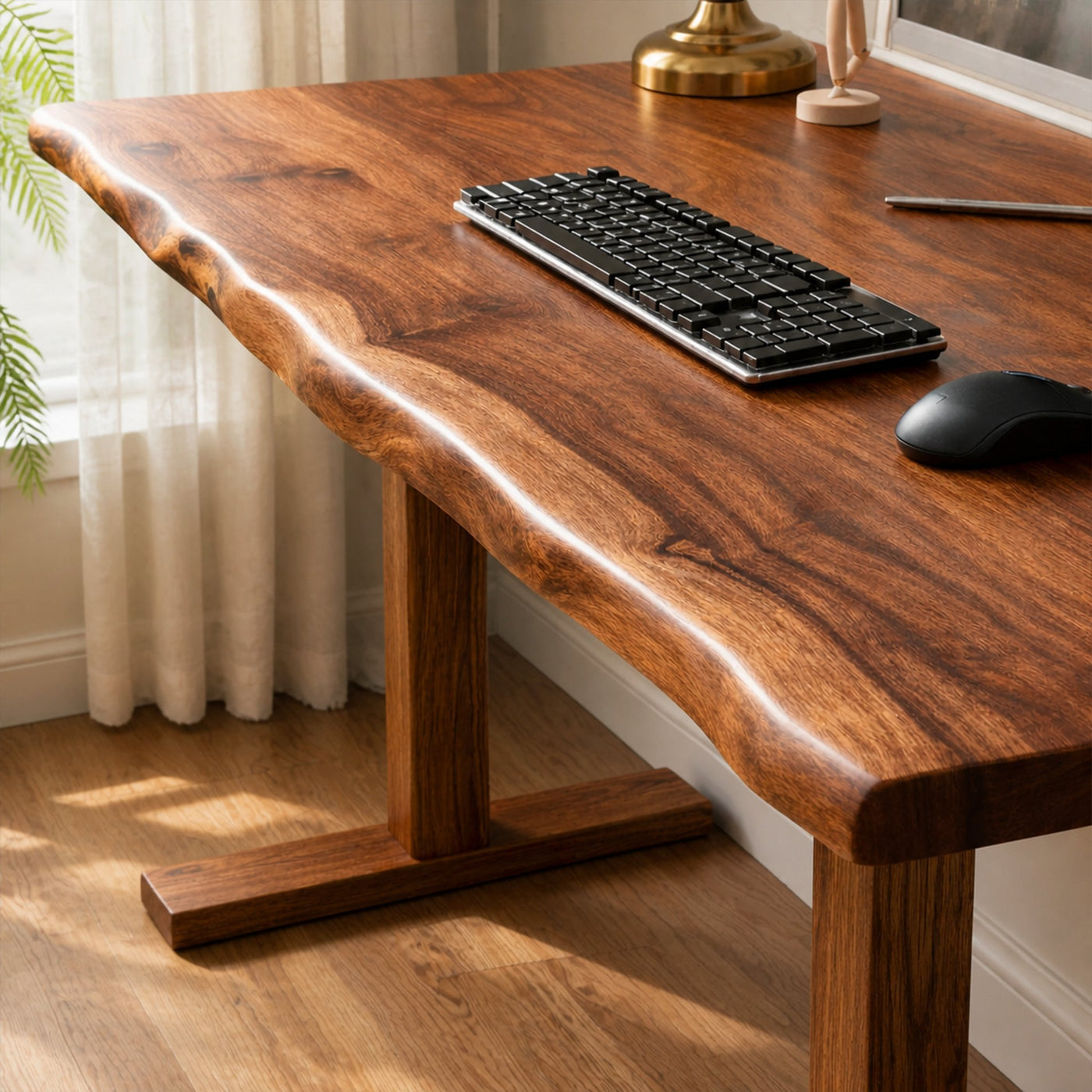 Rustic Live Edge Desk For Home Office And Study Room - product view 3