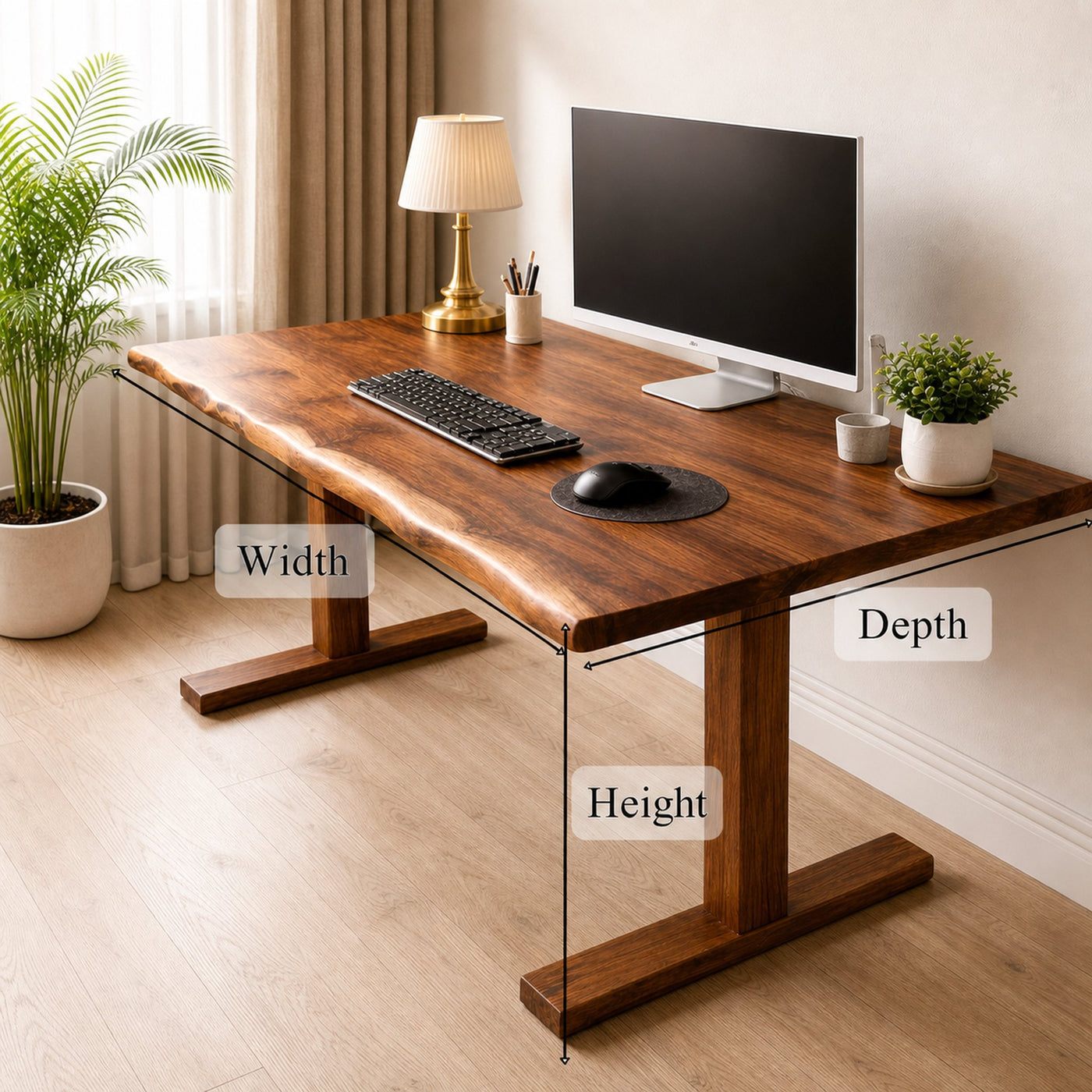 Rustic Live Edge Desk For Home Office And Study Room - product view 5