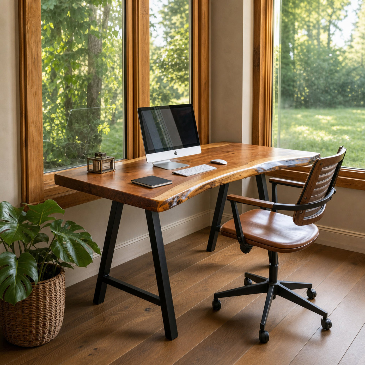 Rustic Live Edge Desk For Home Office Setup