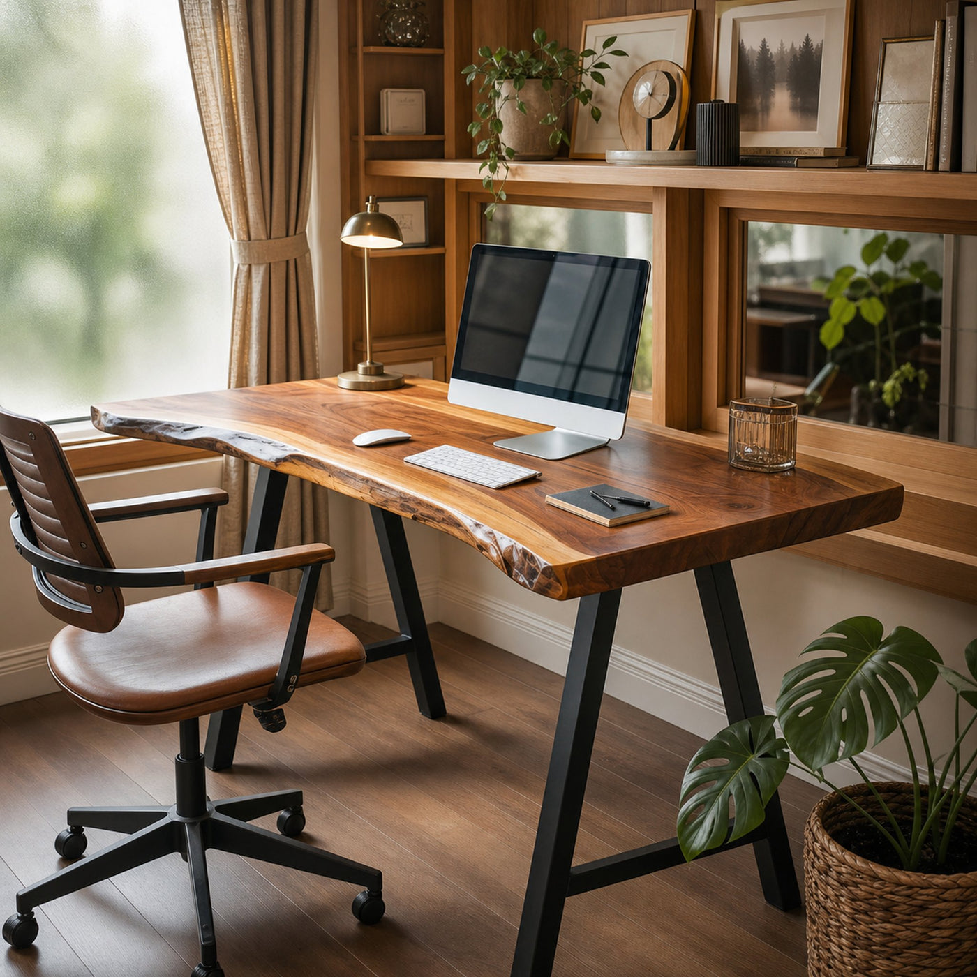 Rustic Live Edge Desk For Home Office Setup - product view 2