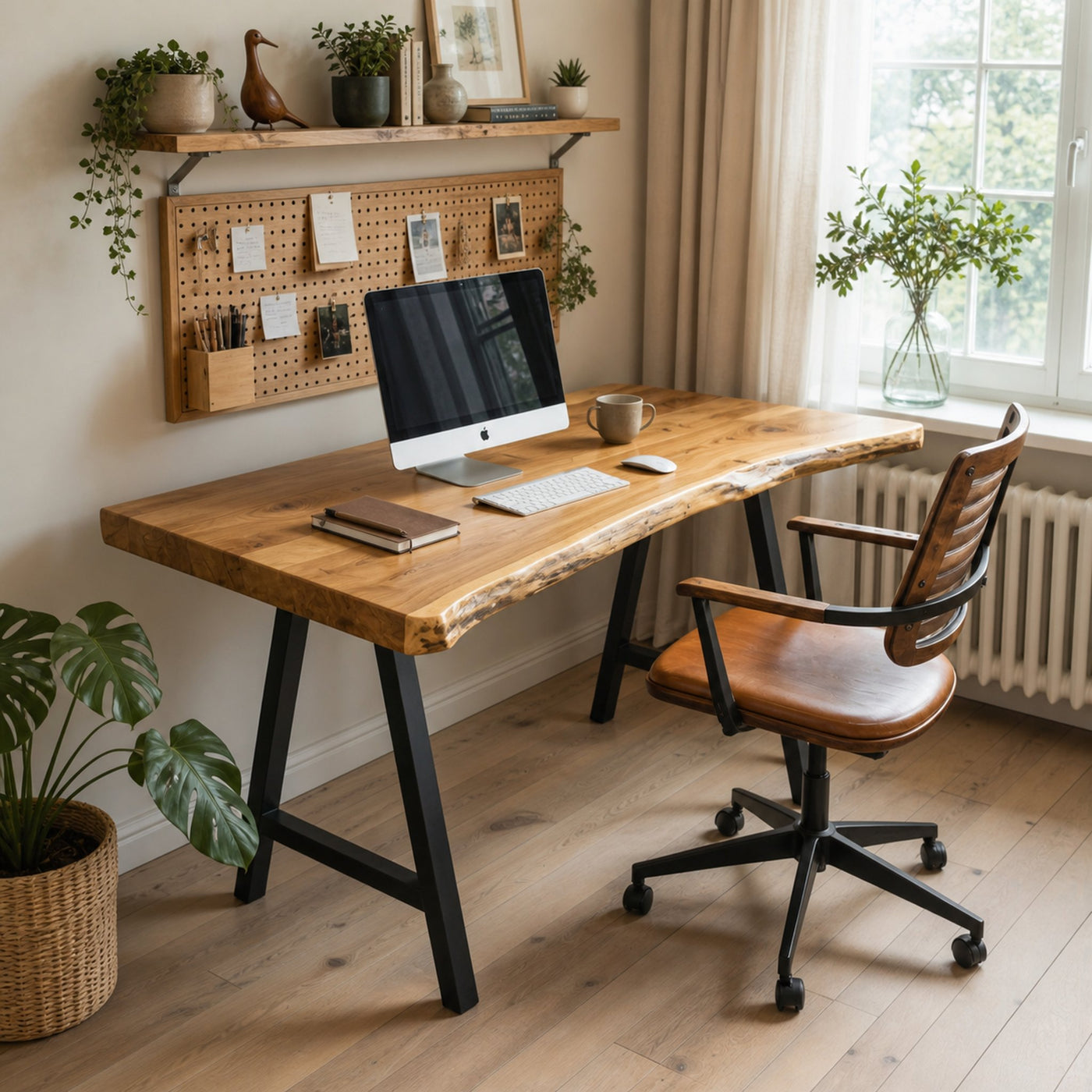 Rustic Live Edge Desk For Home Office Setup - product view 5