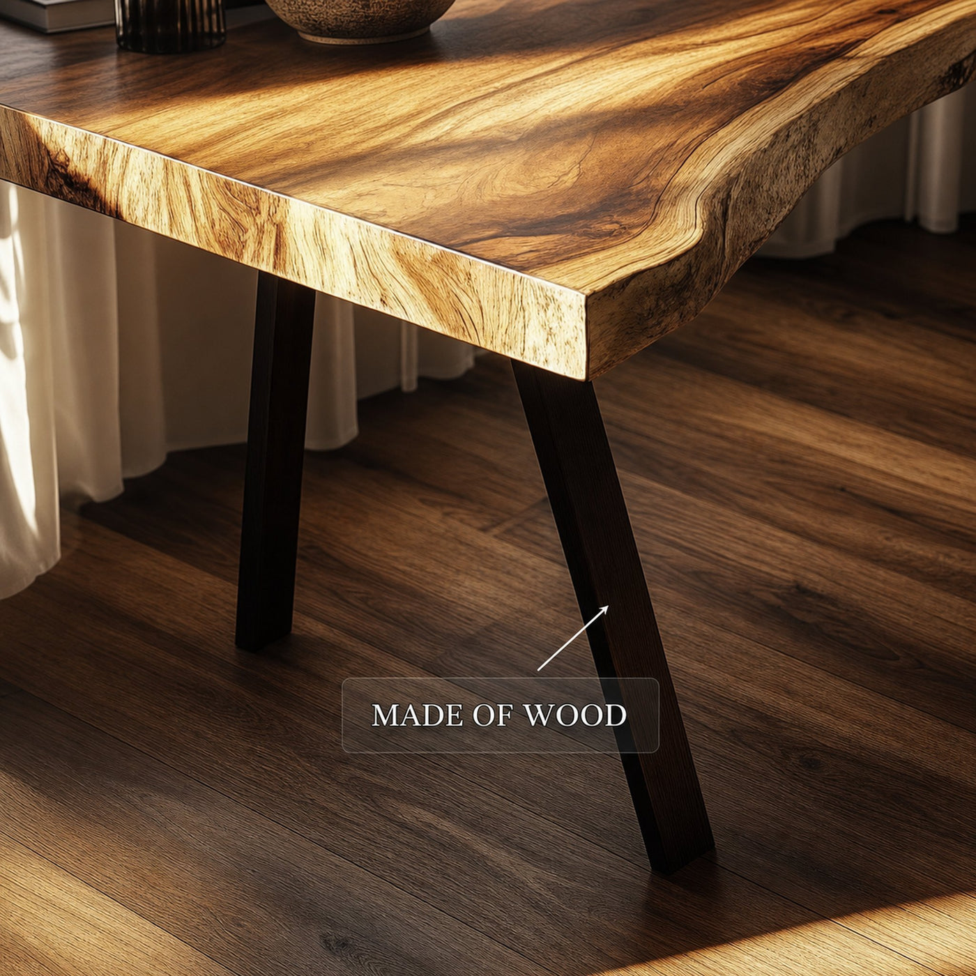 Rustic Live Edge Modern Desk Living Room And Office Space - product view 4