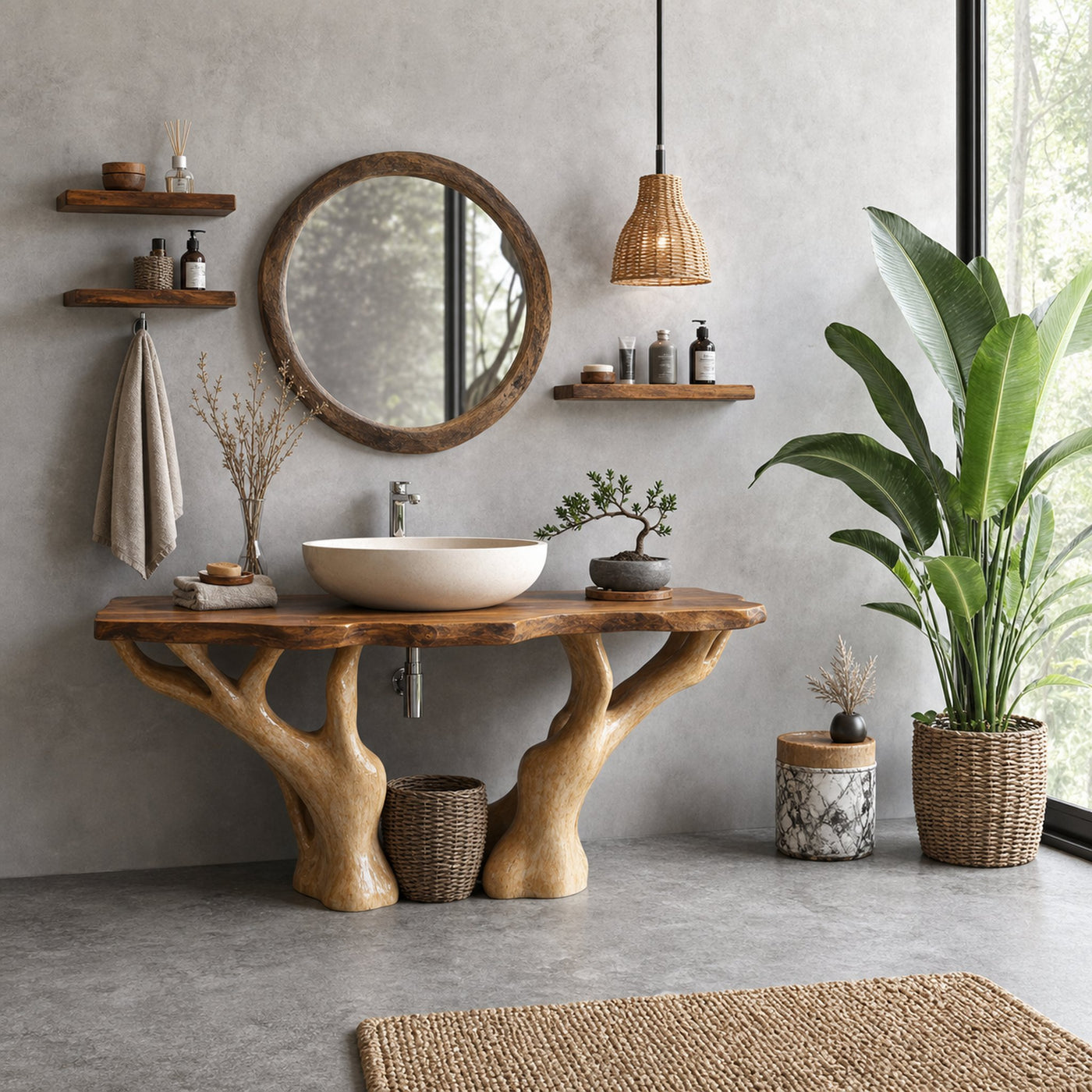 Rustic Live Edge Vanity For Contemporary Bathroom Spaces - product view 2