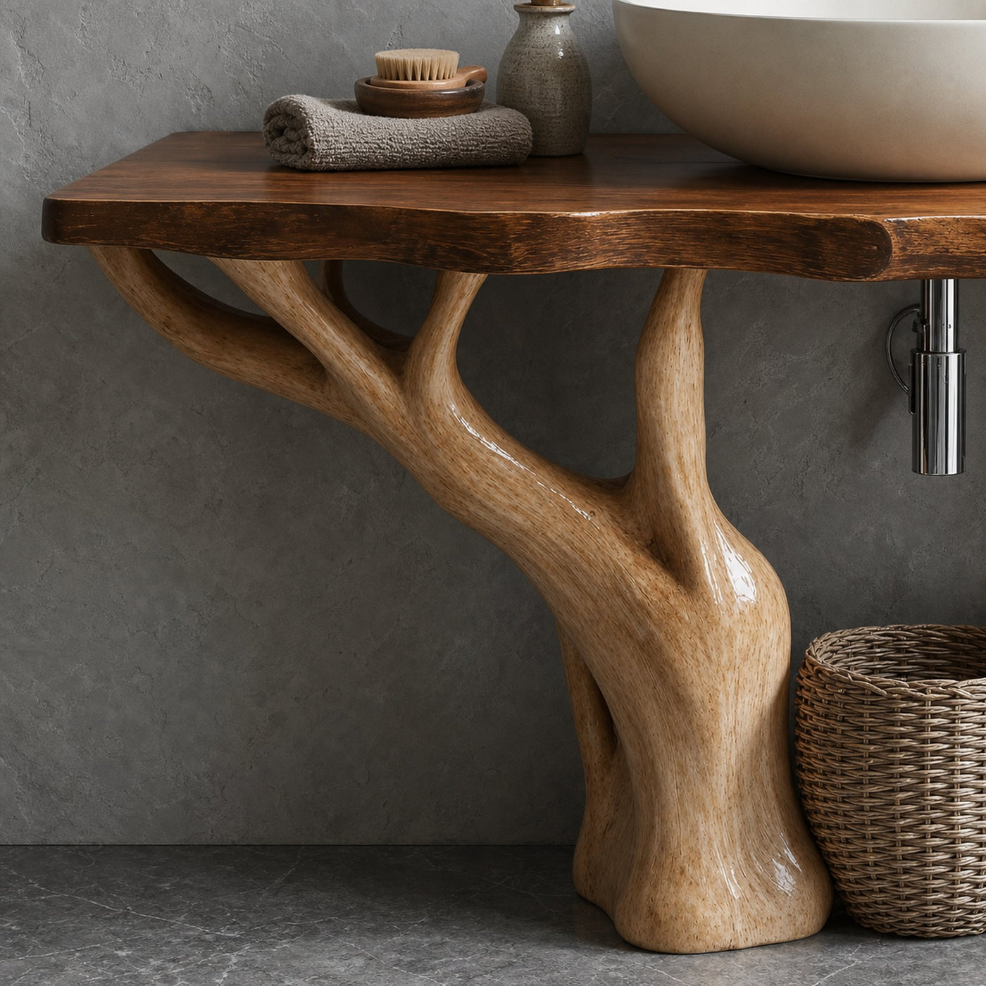 Rustic Live Edge Vanity For Contemporary Bathroom Spaces - product view 3