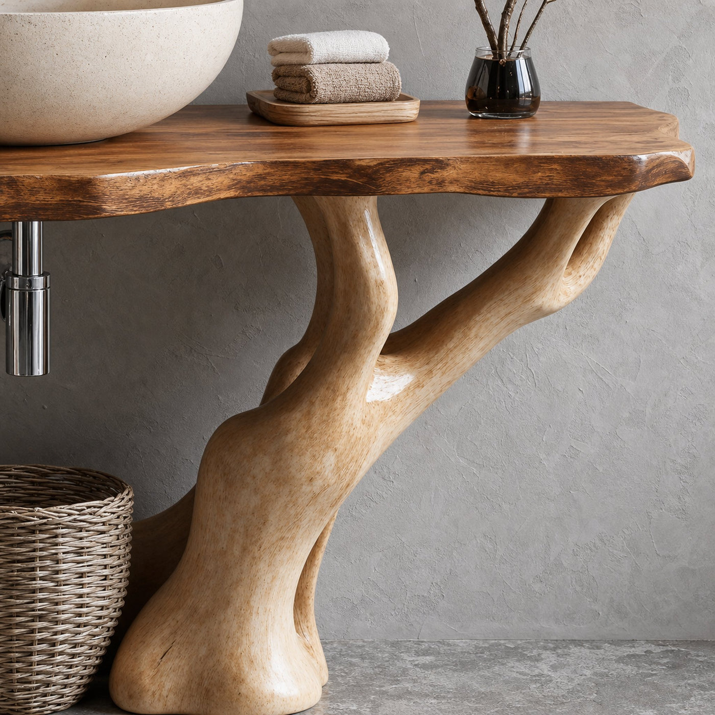 Rustic Live Edge Vanity For Contemporary Bathroom Spaces - product view 4