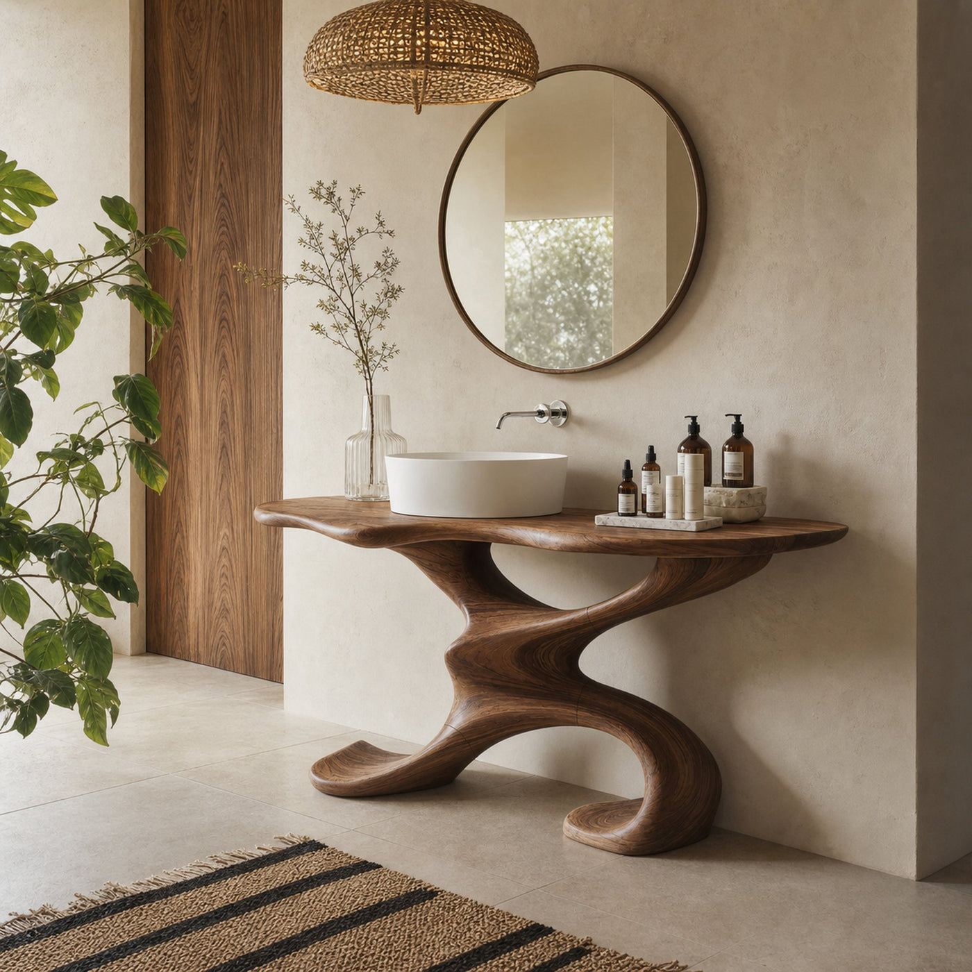 Rustic Live Edge Vanity For Earthy Bathroom Interiors