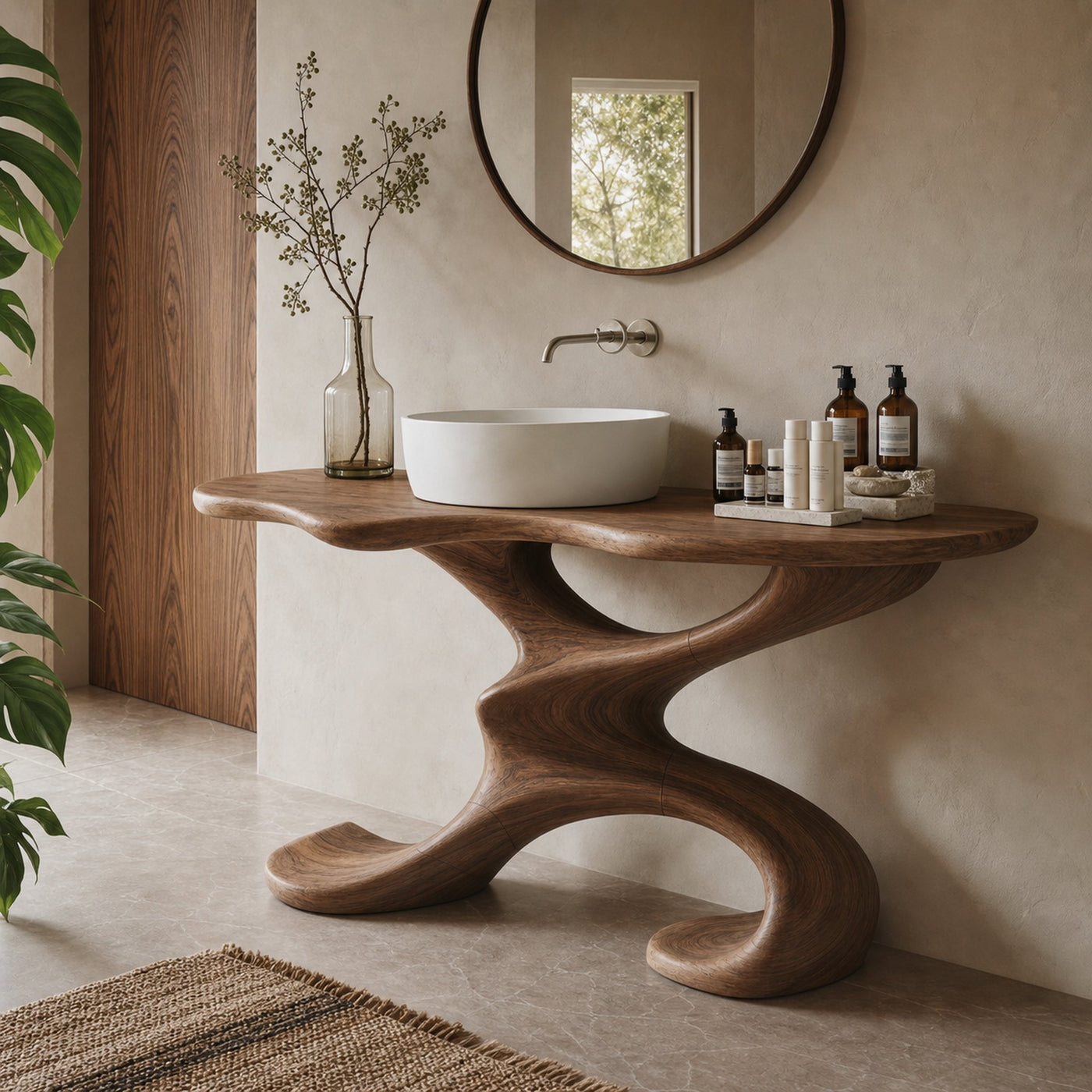 Rustic Live Edge Vanity For Earthy Bathroom Interiors - product view 2